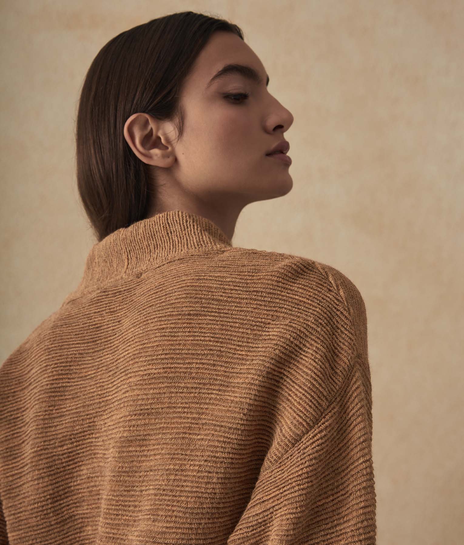 A Shape V Neck Tunic - Pecan Brown - Image 2