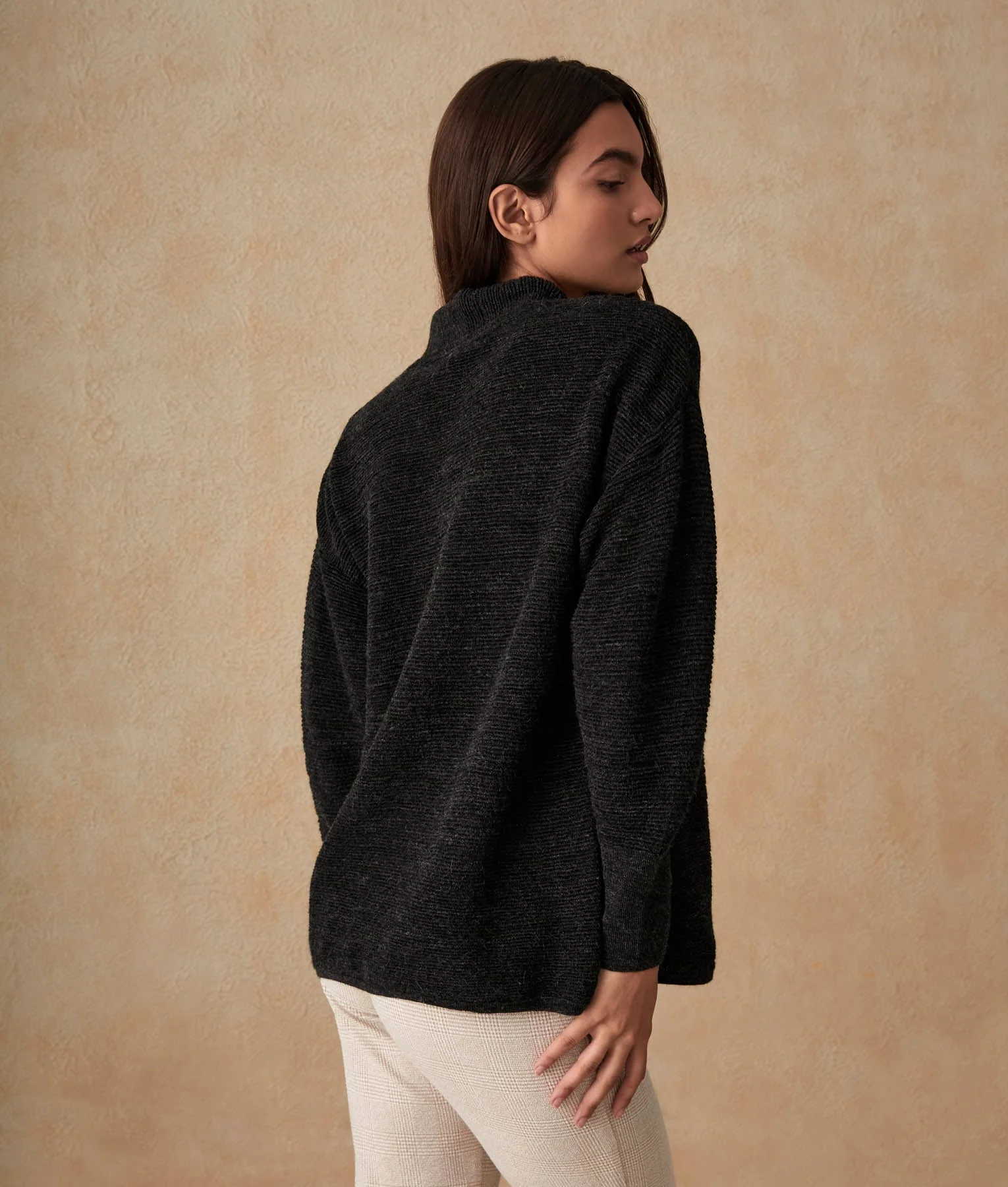 A Shape V Neck Tunic - Pirate Black - Image 3