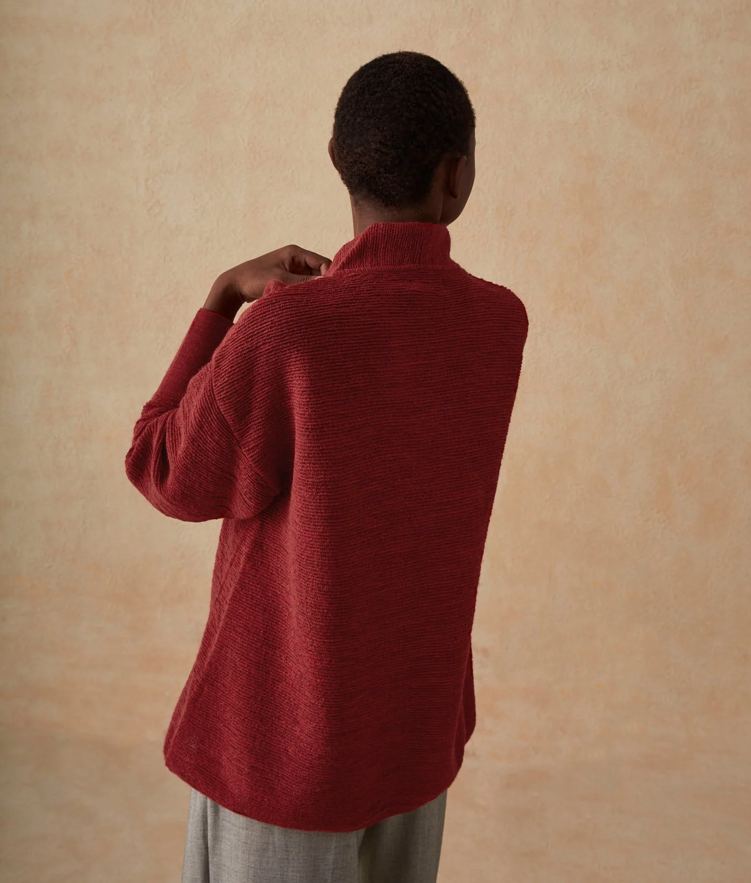 A Shape V Neck Tunic - Pompeian Red - Image 2