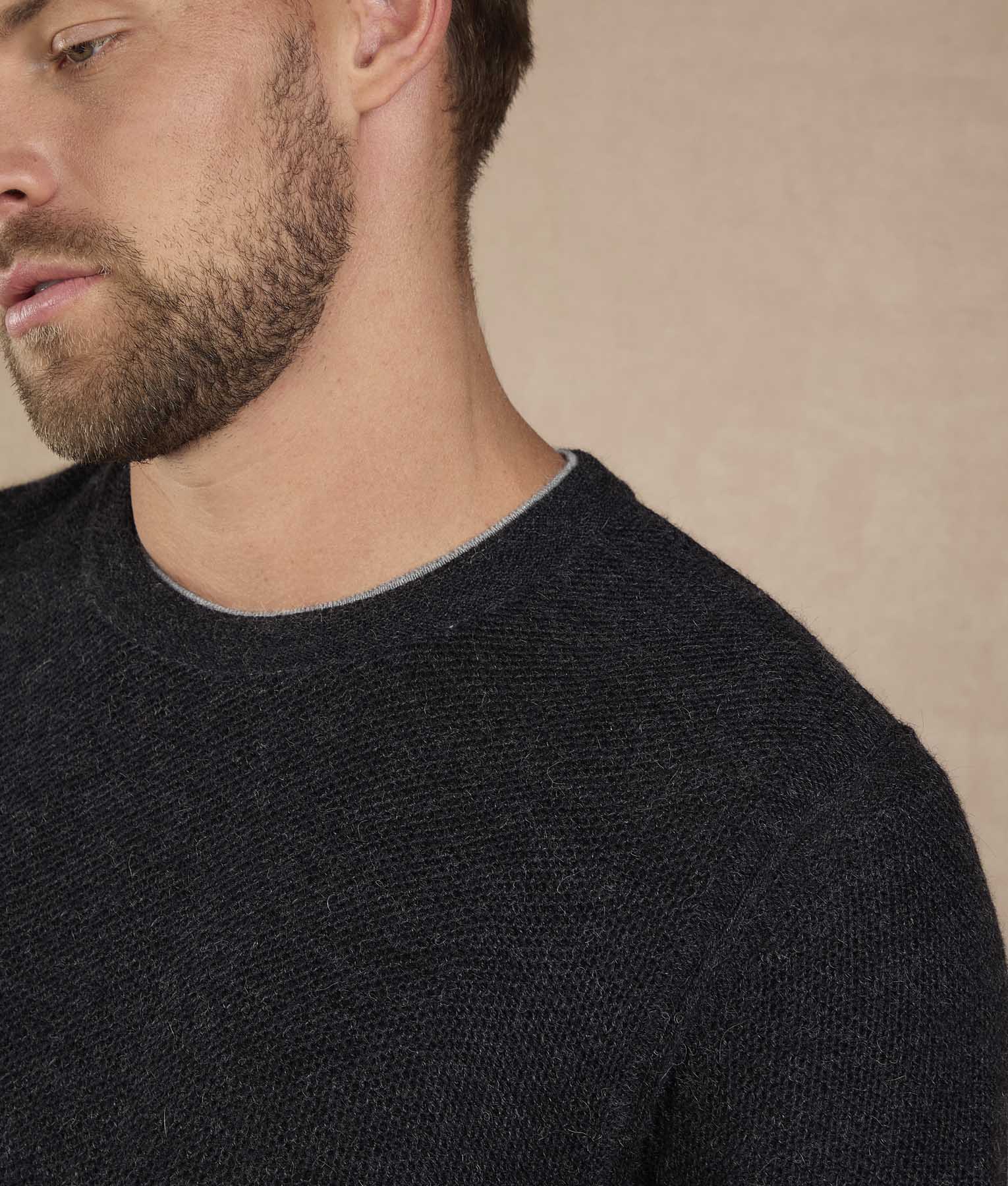 Basic Honey Comb Sweater - Dark Graphite Gray - Image 3