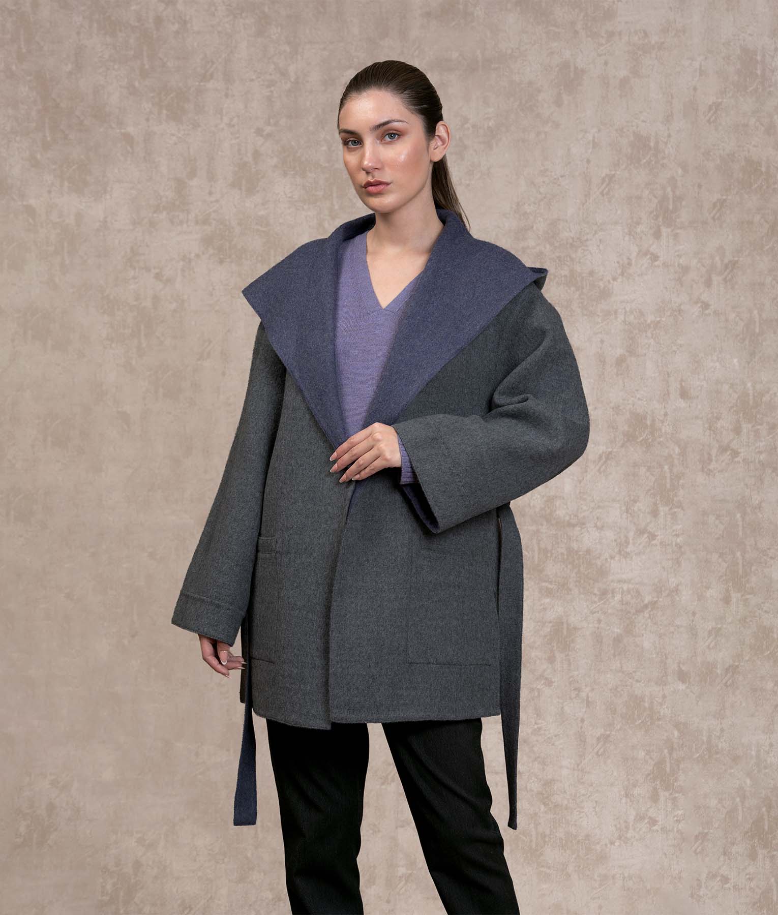 Belted Short Hoodie - Image 3