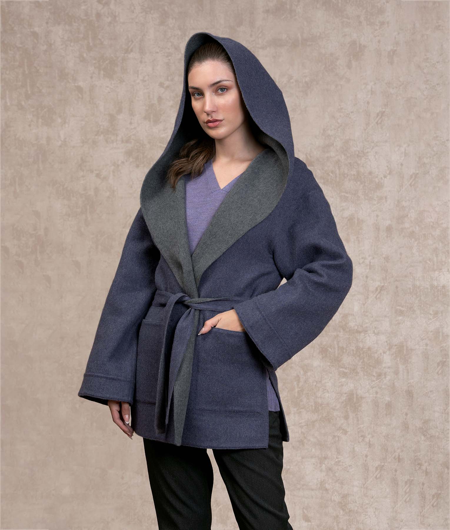 Belted Short Hoodie - Image 8
