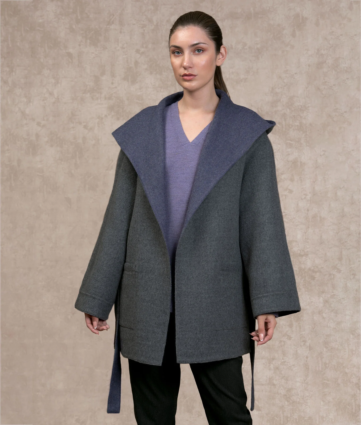 Belted Short Hoodie - Image 9