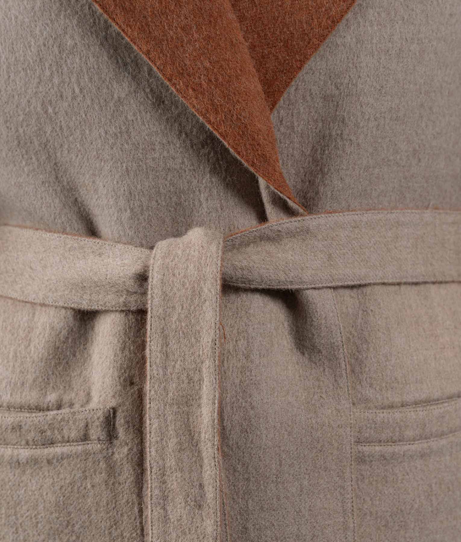 Belted Short Hoodie - Brown Rust And Brandy - Image 7