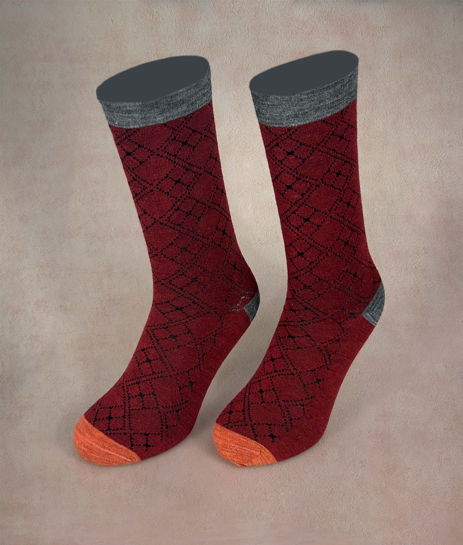 Bi Colour Jacquard Mens Socks - Image 2