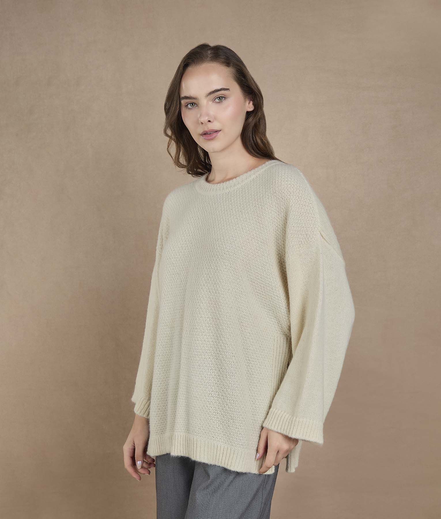 Bright White Poncho
