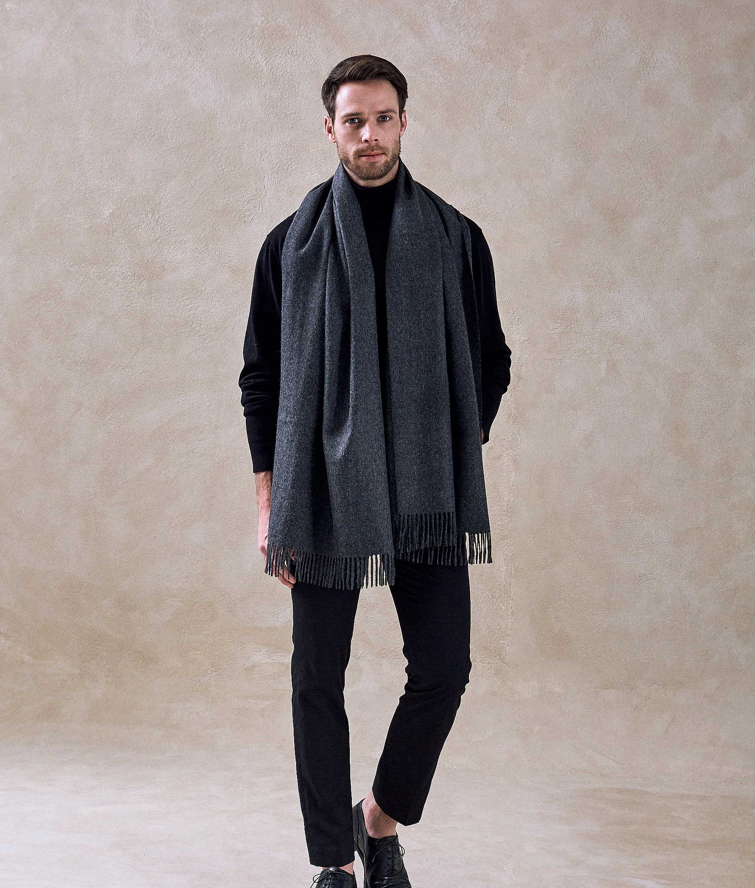 Brushed Shawl - Black Oyster - Image 2