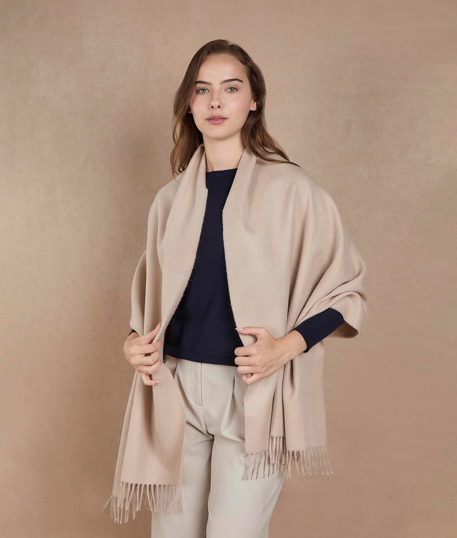 Brushed Shawl - Warm Taupe