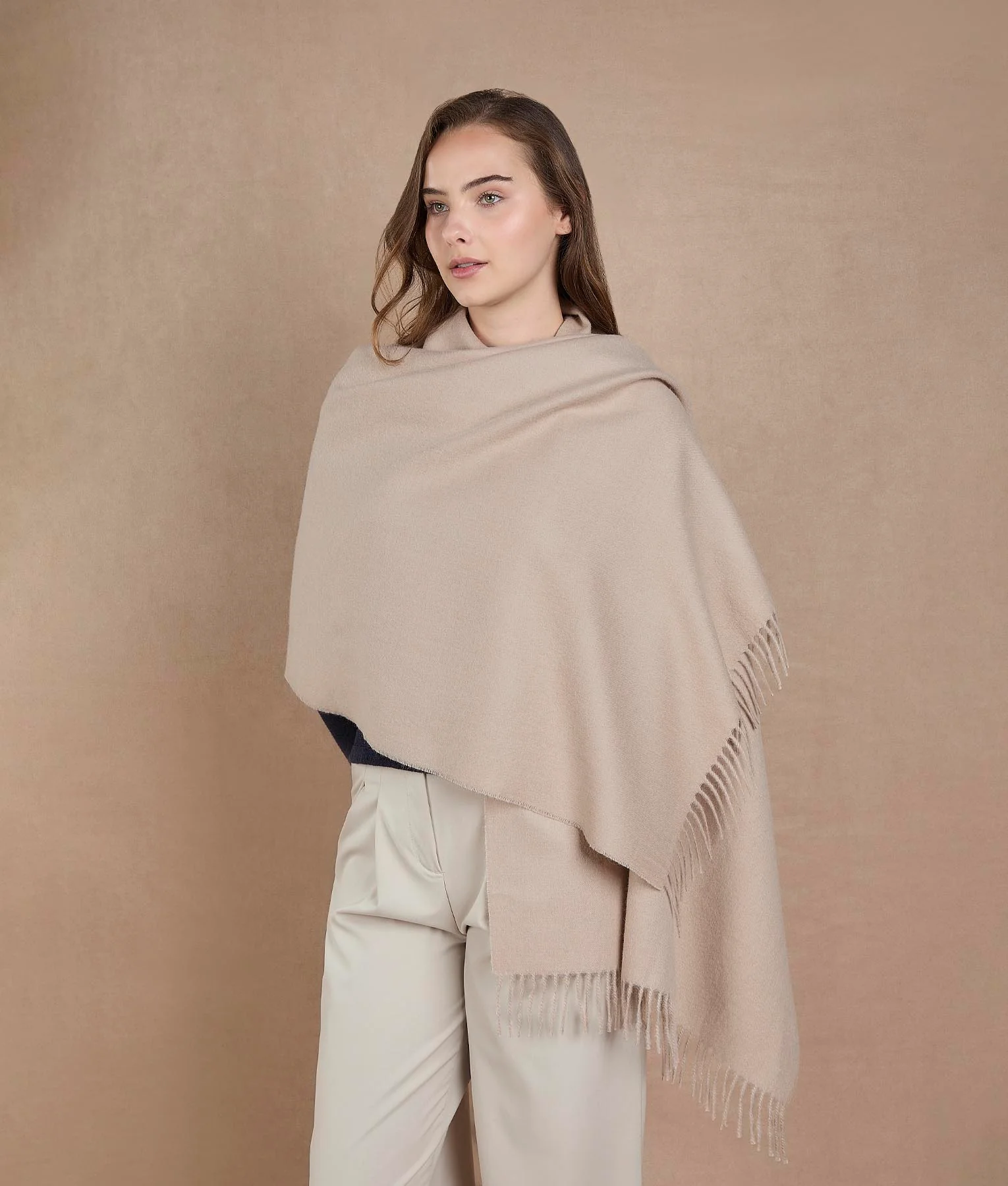 Brushed Shawl - Warm Taupe - Image 2