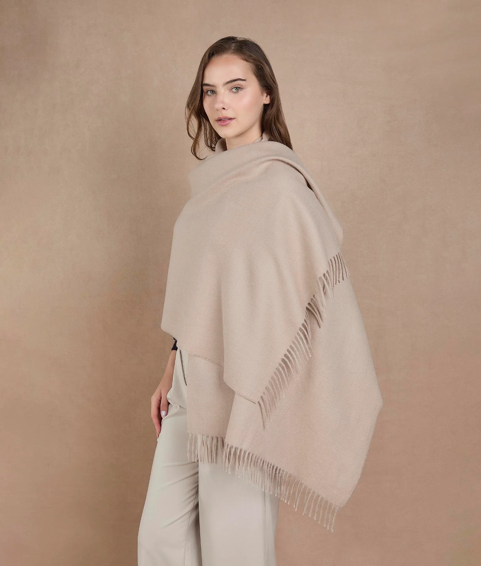 Brushed Shawl - Warm Taupe - Image 3