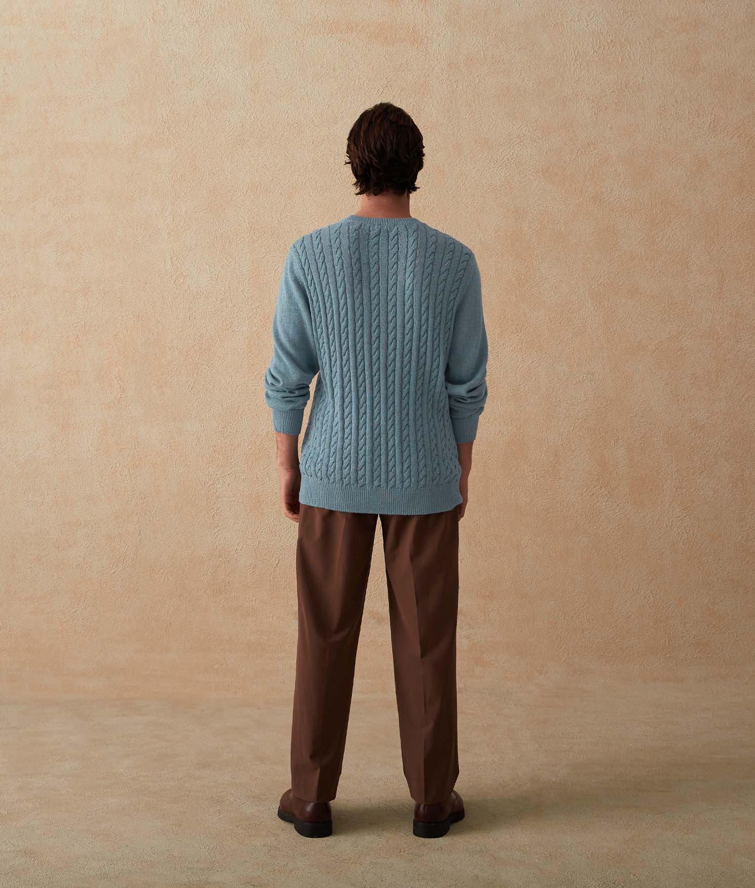 Cable-Knit Men's Baby Alpaca Sweater - Image 3
