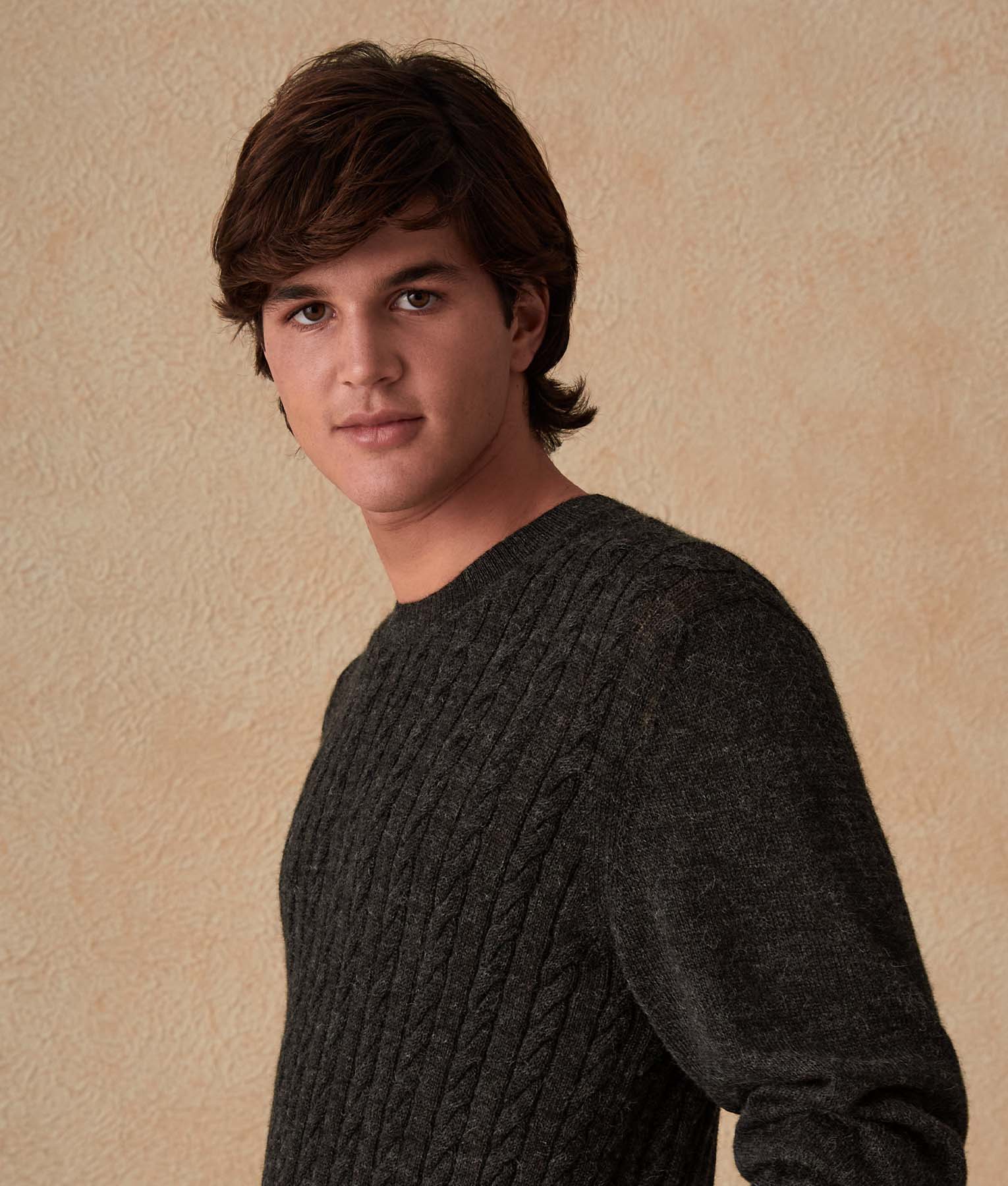Cable-Knit Men's Baby Alpaca Sweater - Image 6