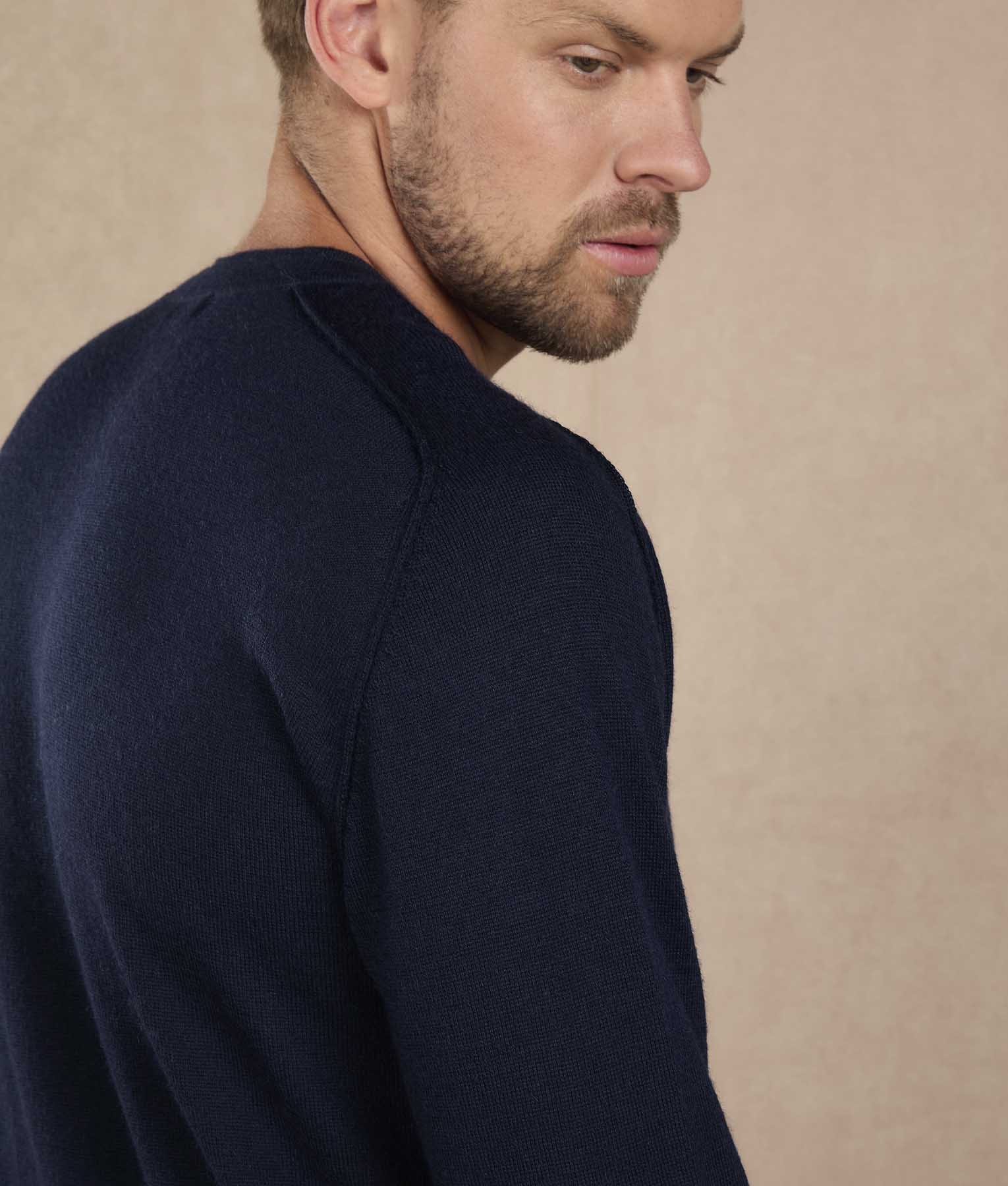 Classic Navy Crew Neck Sweater - Image 3