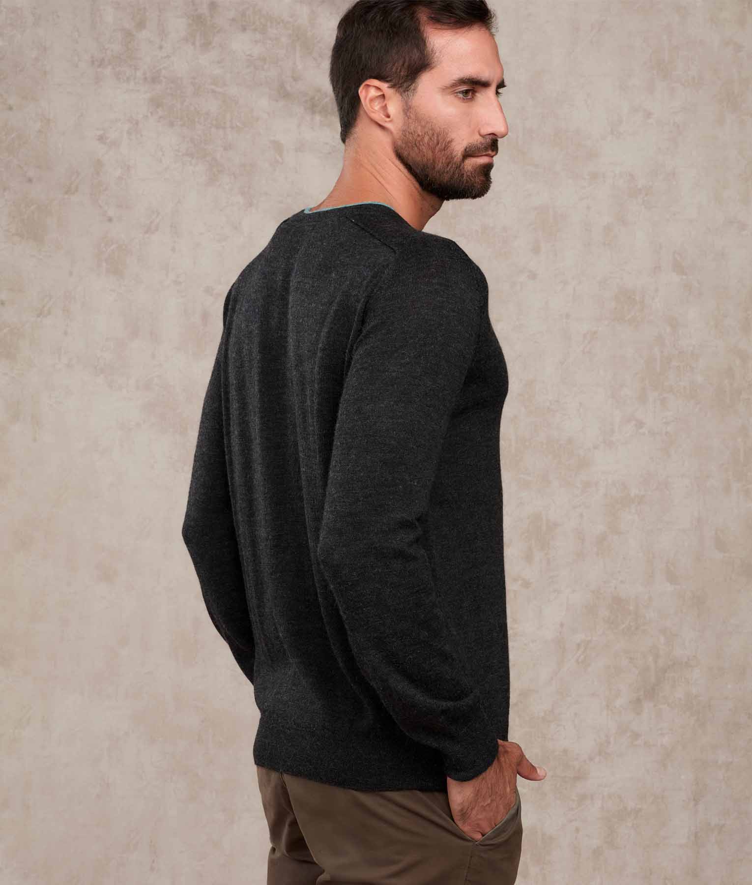 Classic Jersey Saddle Shoulder Crew - Meteorite And Aquatic - Image 2