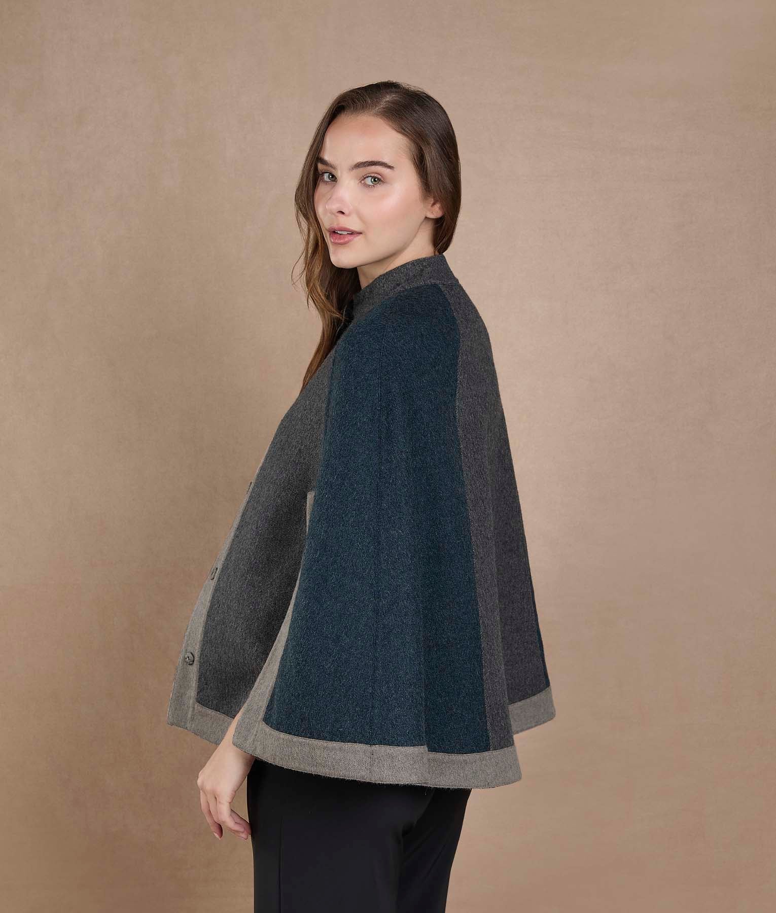 Color Blocked Reversible Cape - Ghost And Tornado - Image 4