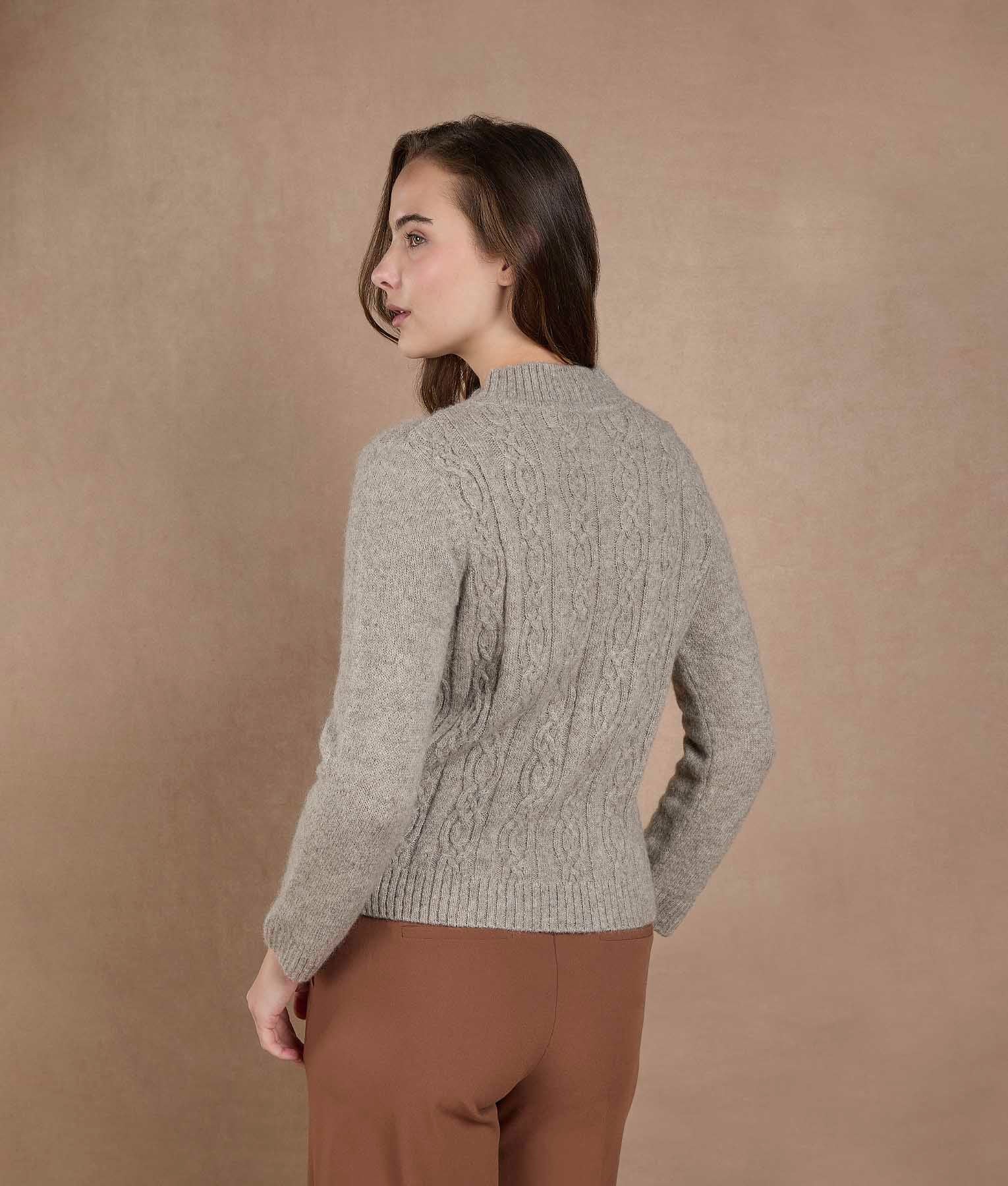 Warm Gray Turtleneck Sweater - Image 3