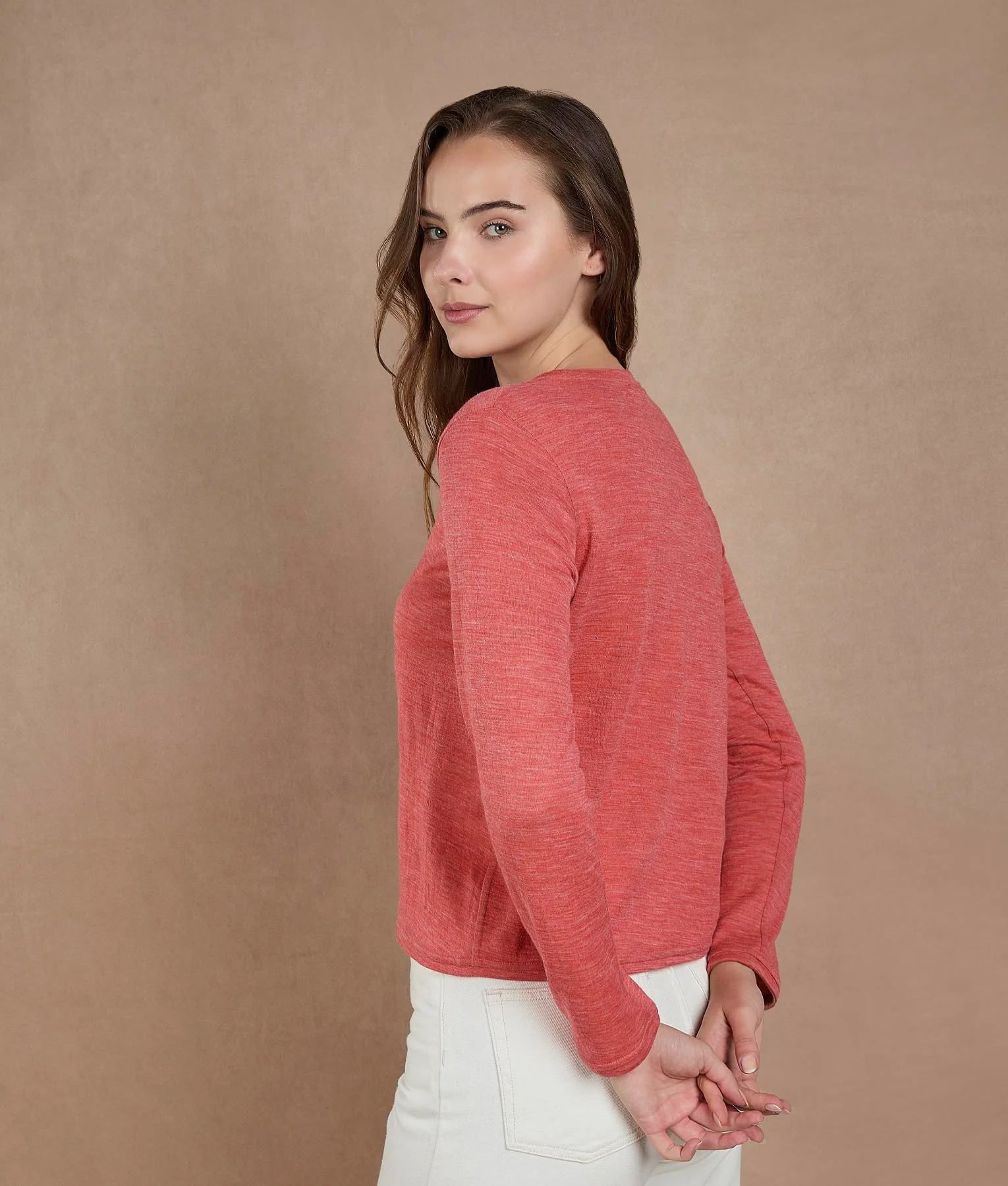 Peach Bloom and Living Coral Reversible Sweater - Image 3