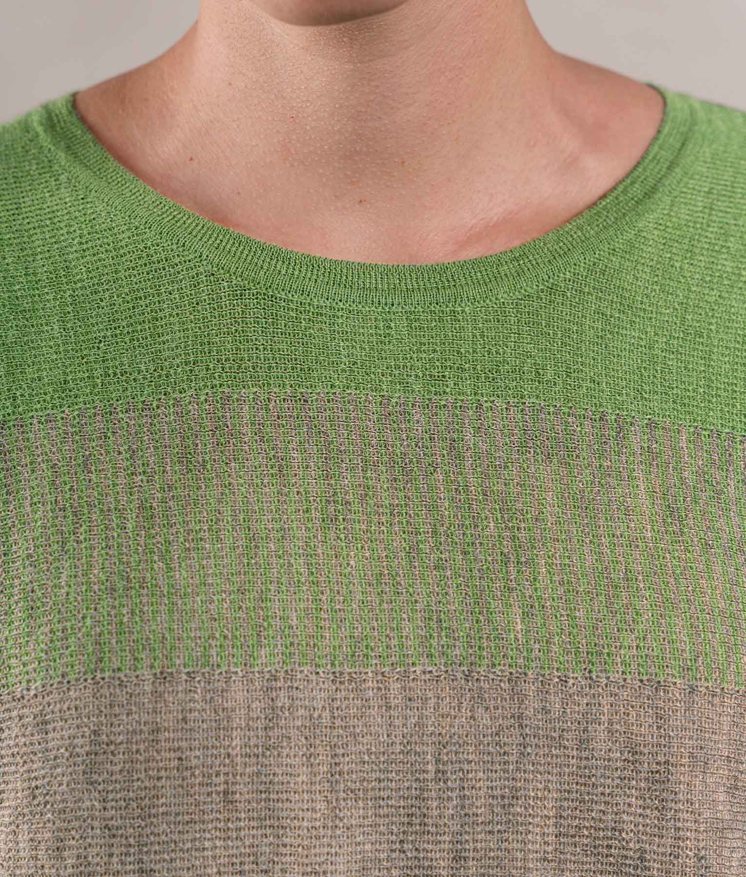 Easy Fit Sweatshirt Sweater - Lime Green And Mottled Beige - Image 2