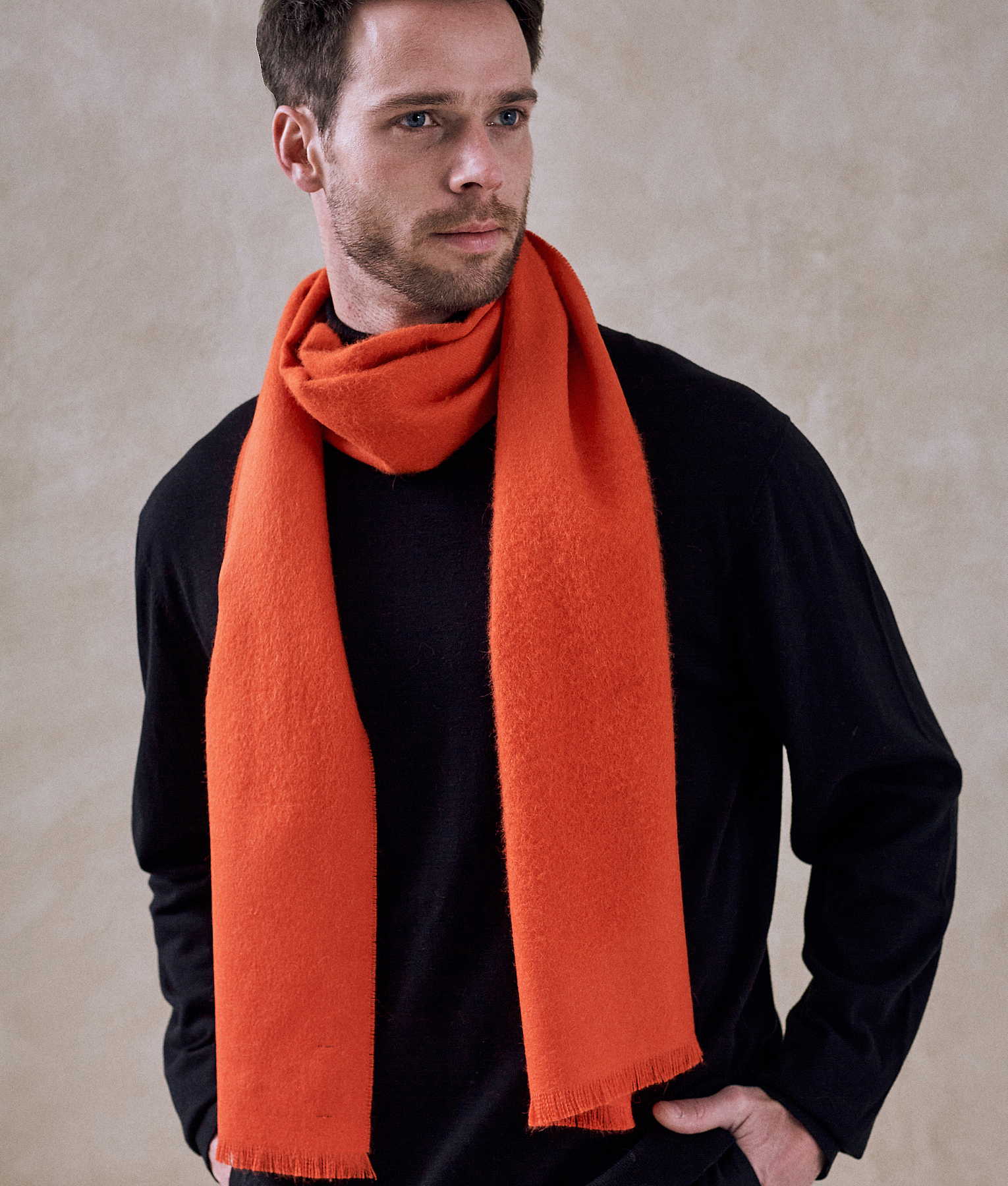 Fringed Baby Alpaca Brushed Scarf - Image 15