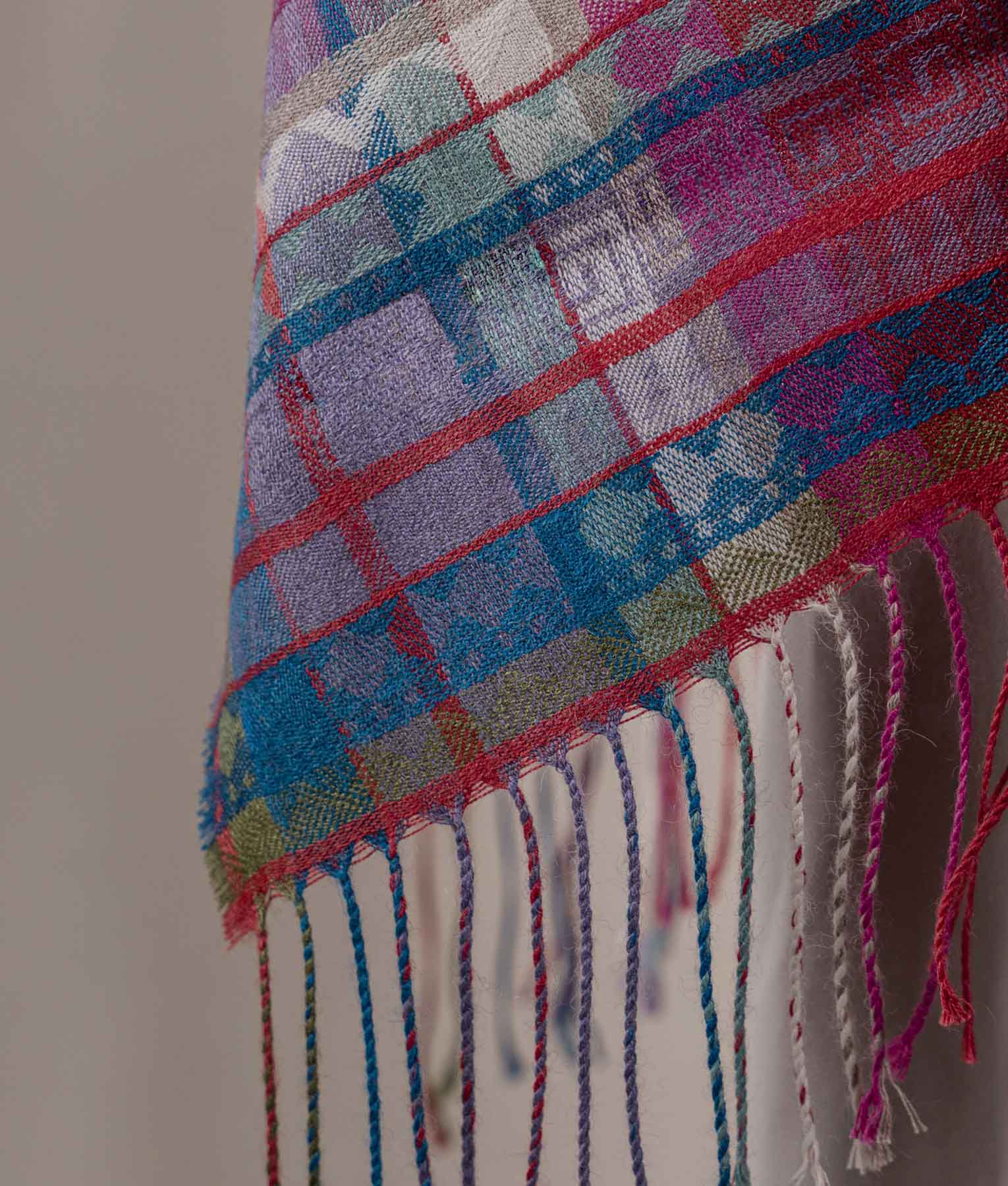 Jacquard El Pueblo Cape - Deep Crimson Red - Image 3