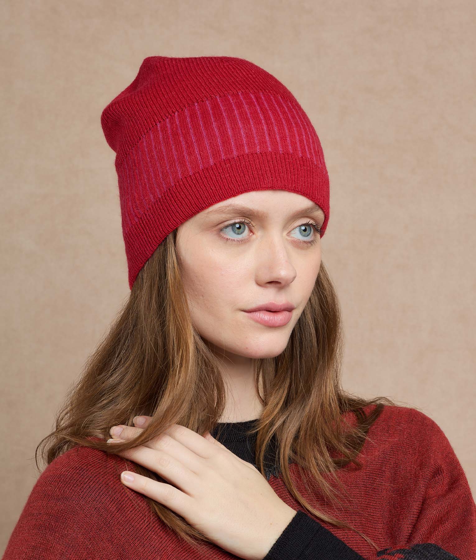 Jacquard & Ribs Reversible Beanie - Image 6