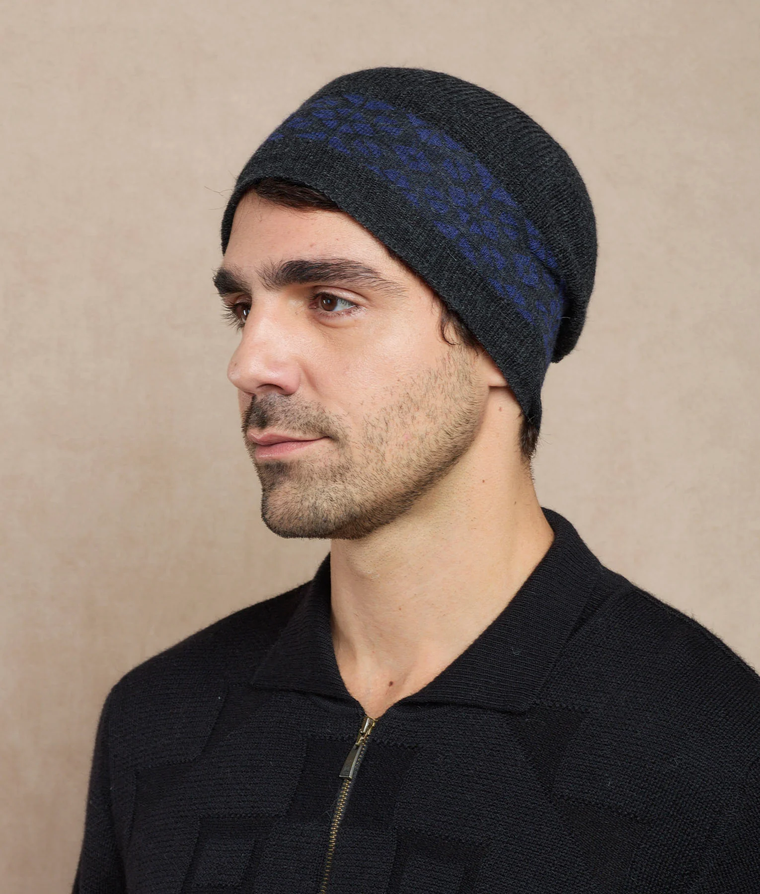 Jacquard & Ribs Reversible Beanie - Image 7