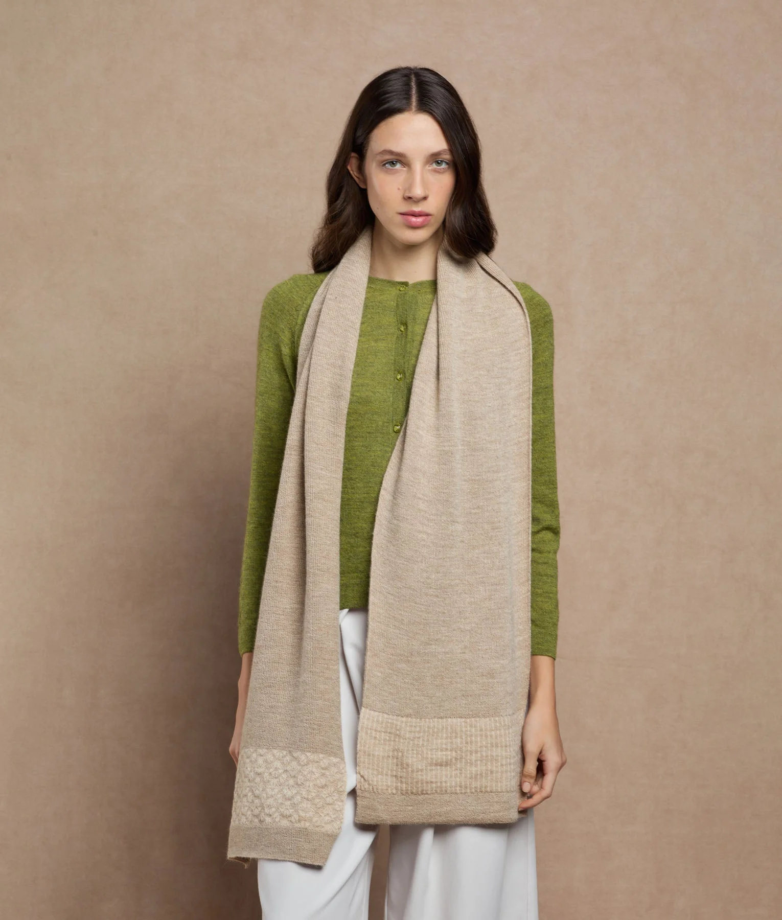 Jacquard & Ribs Scarf - Image 3