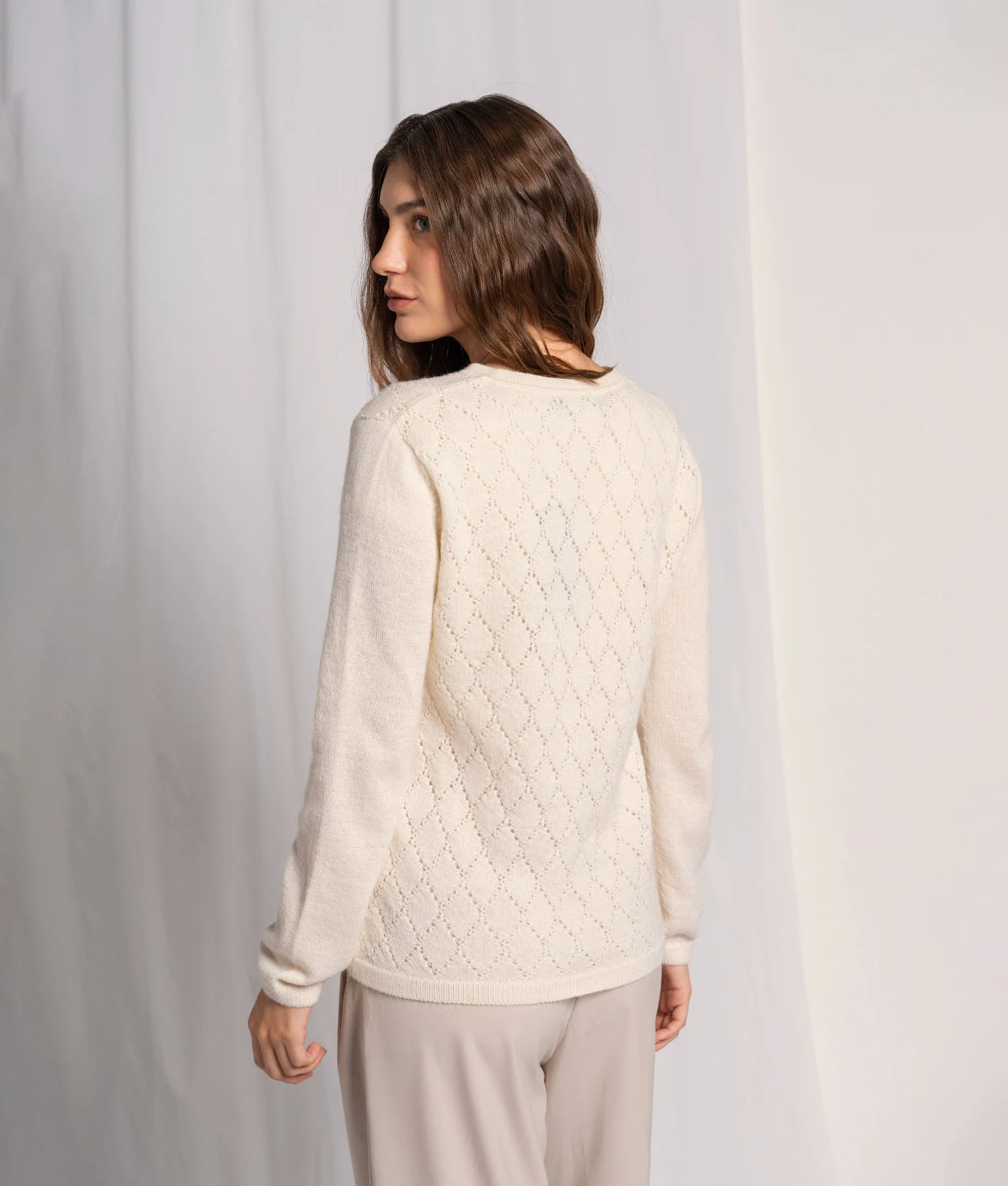 Lacy Argyle Sweater - Image 3