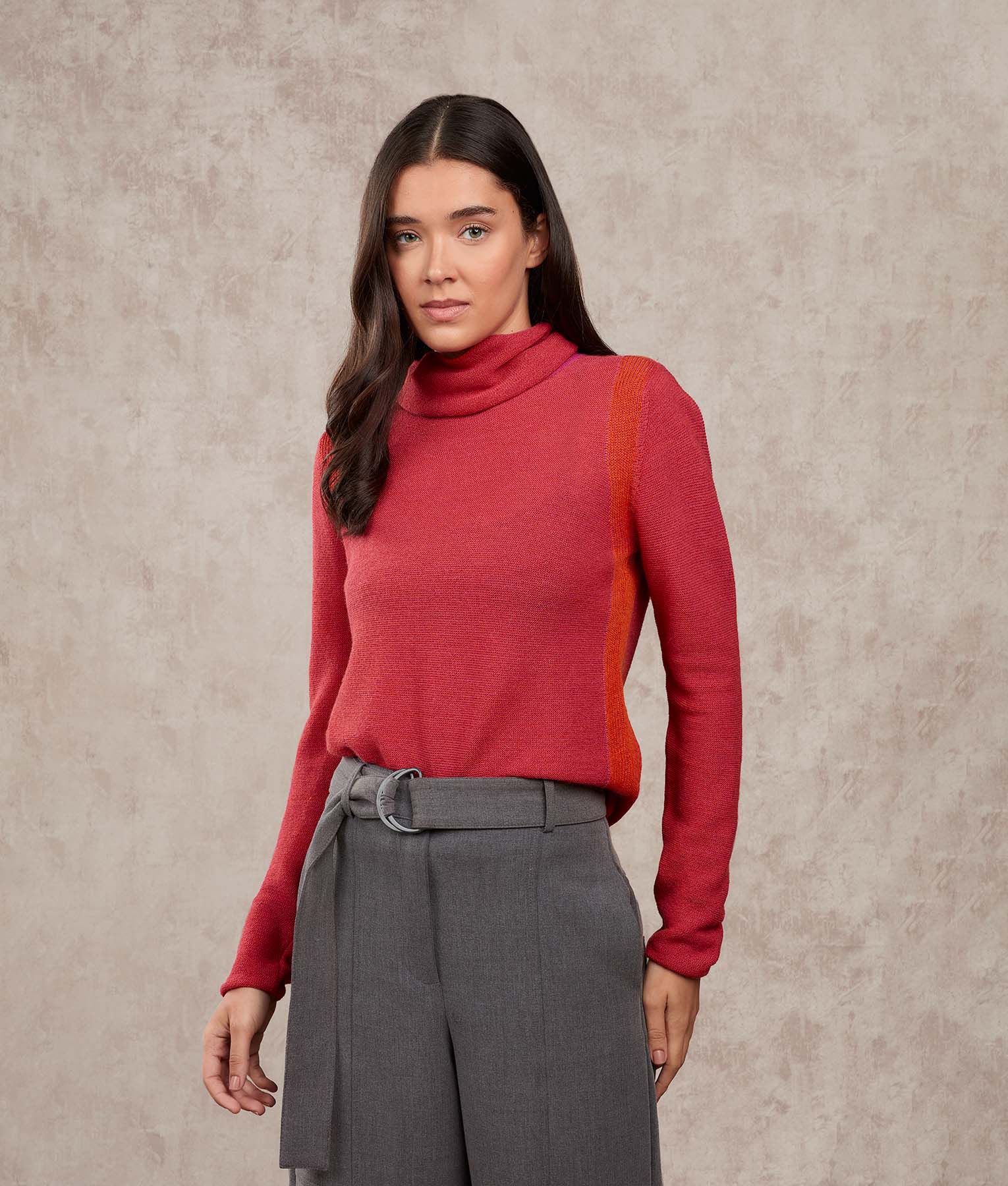 Links Sweater - Grenadine And Carmine Rose - Image 3