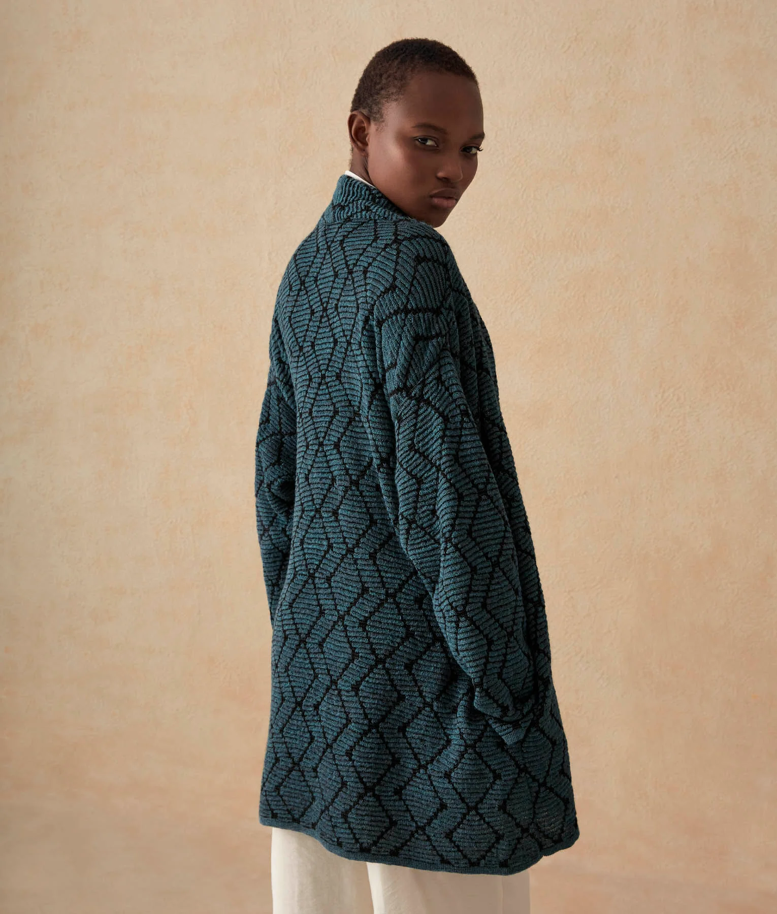 A-Shaped Cardigan with Pockets - Image 4