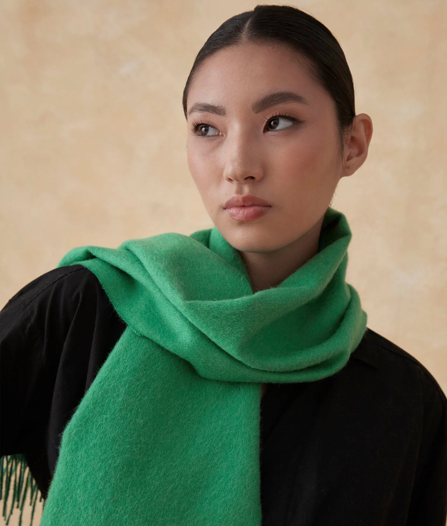 Long Brushed Scarf - Leprechaun Green - Image 2