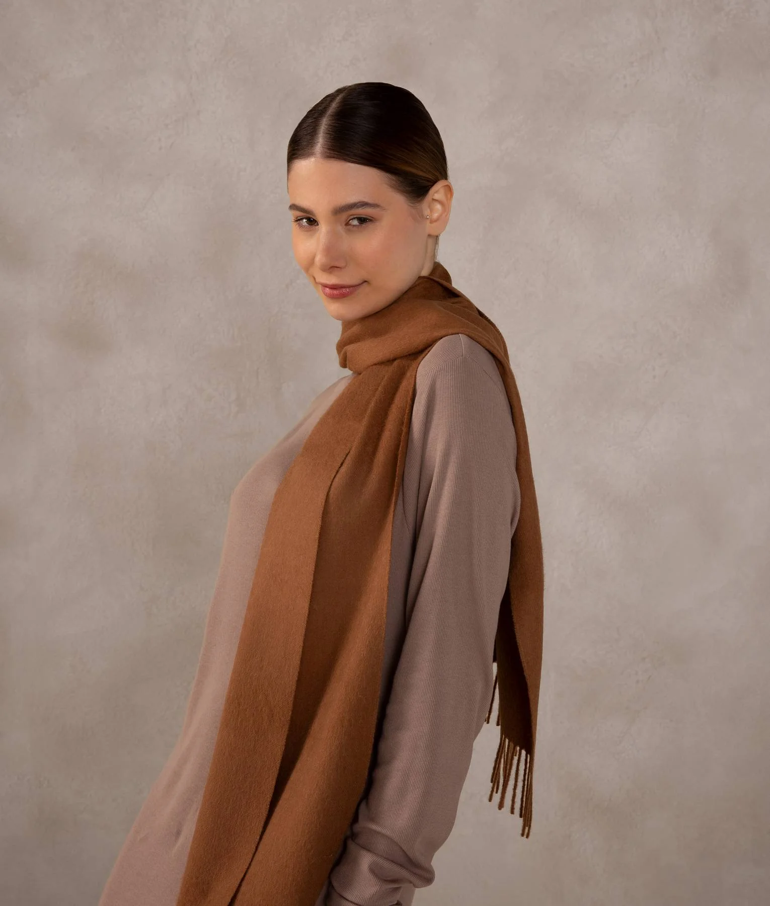 Long Brushed Scarf - Toasted Coconut