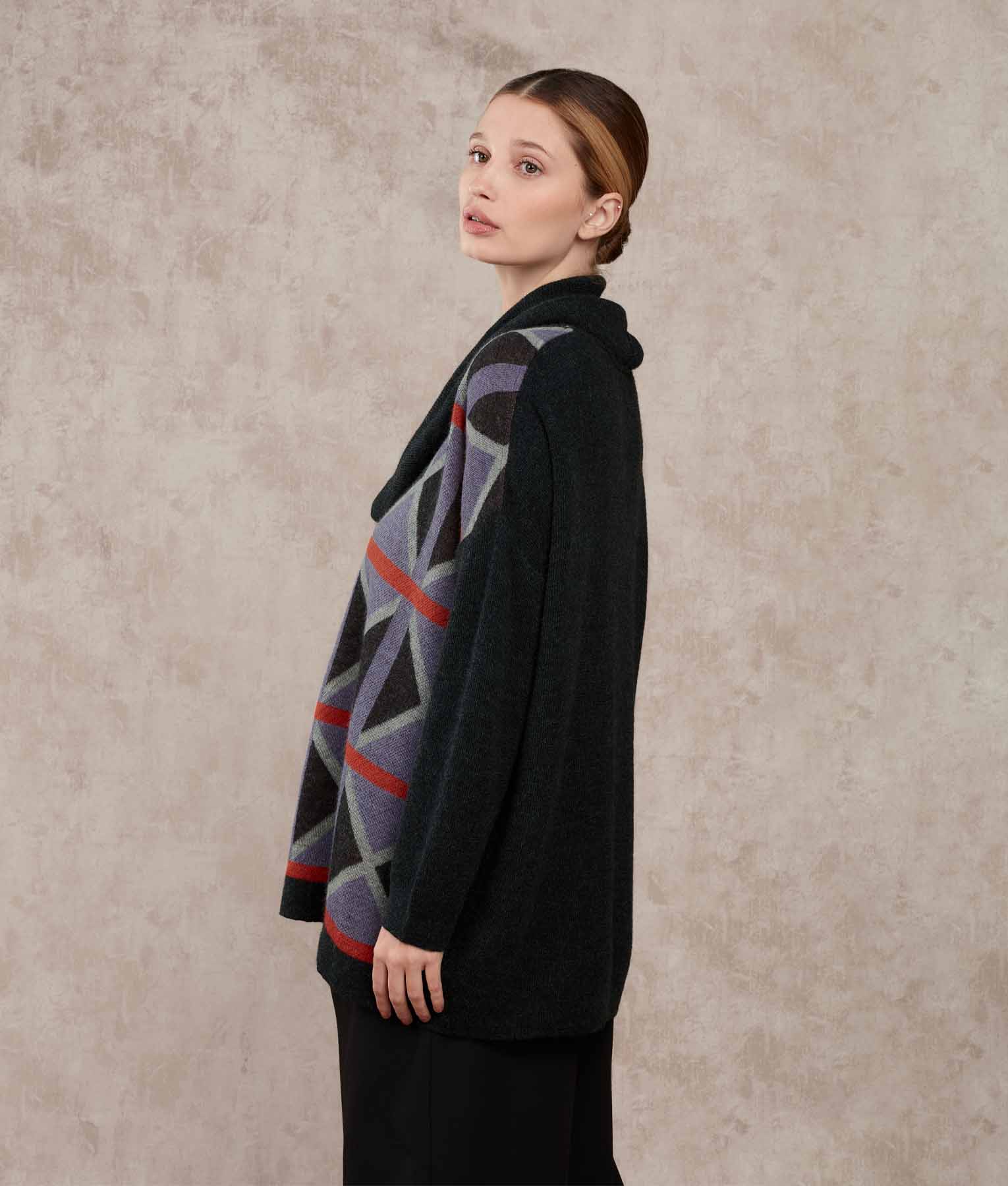 Loose Poncho And Collar - Purple Haze And Koi - Image 4