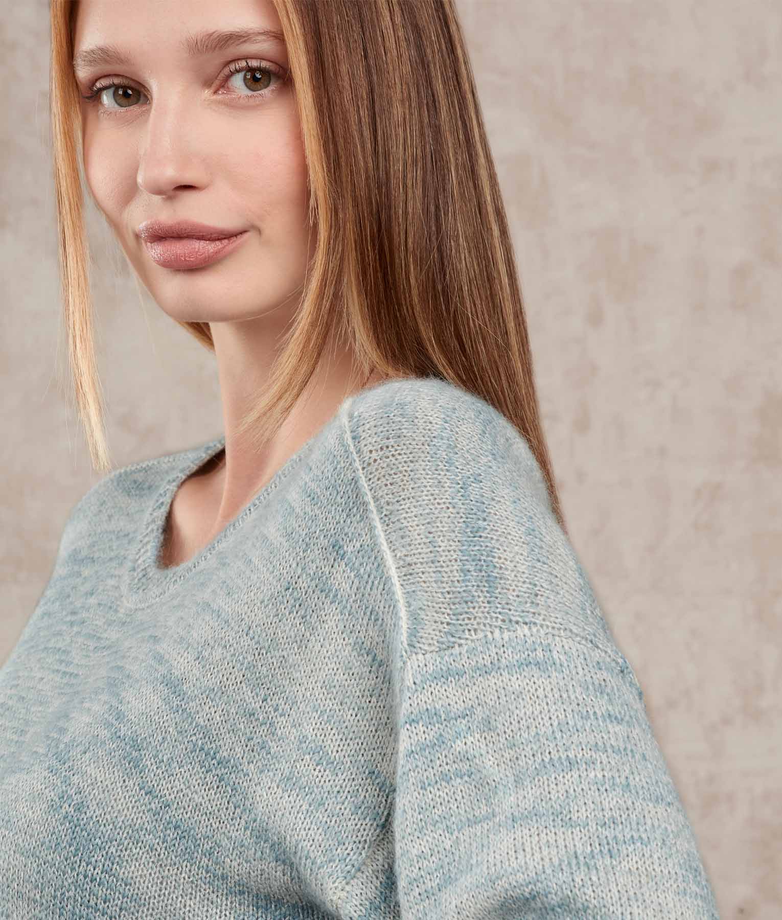 Loose Scoope Neck Sweater - Image 4