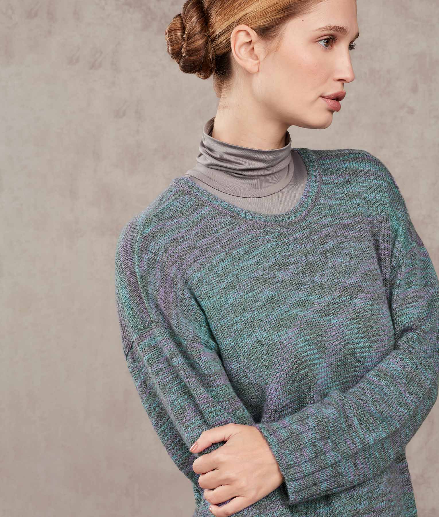 Loose Scoope Neck Sweater - Image 7