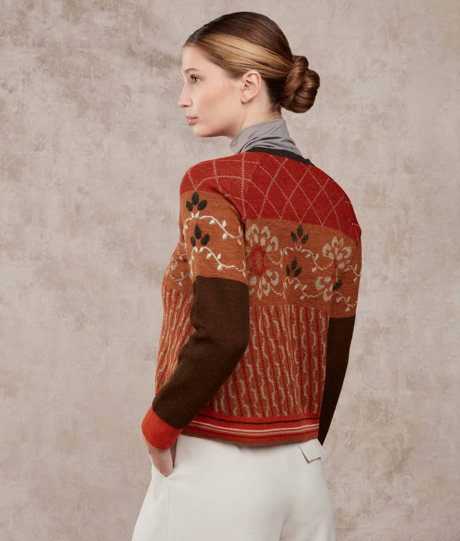 Los Flores Sweater - Autumn Ocher And Iron Gray - Image 2