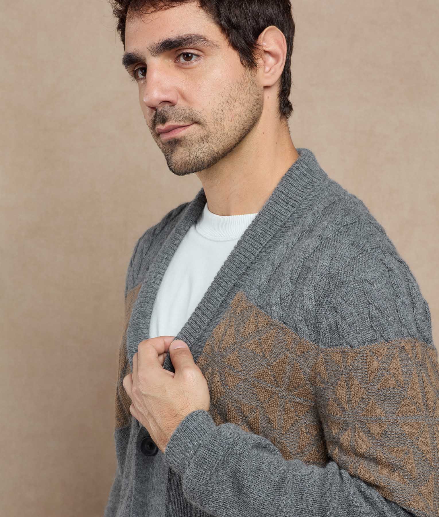 Men Fisherman Cardigan - Image 3