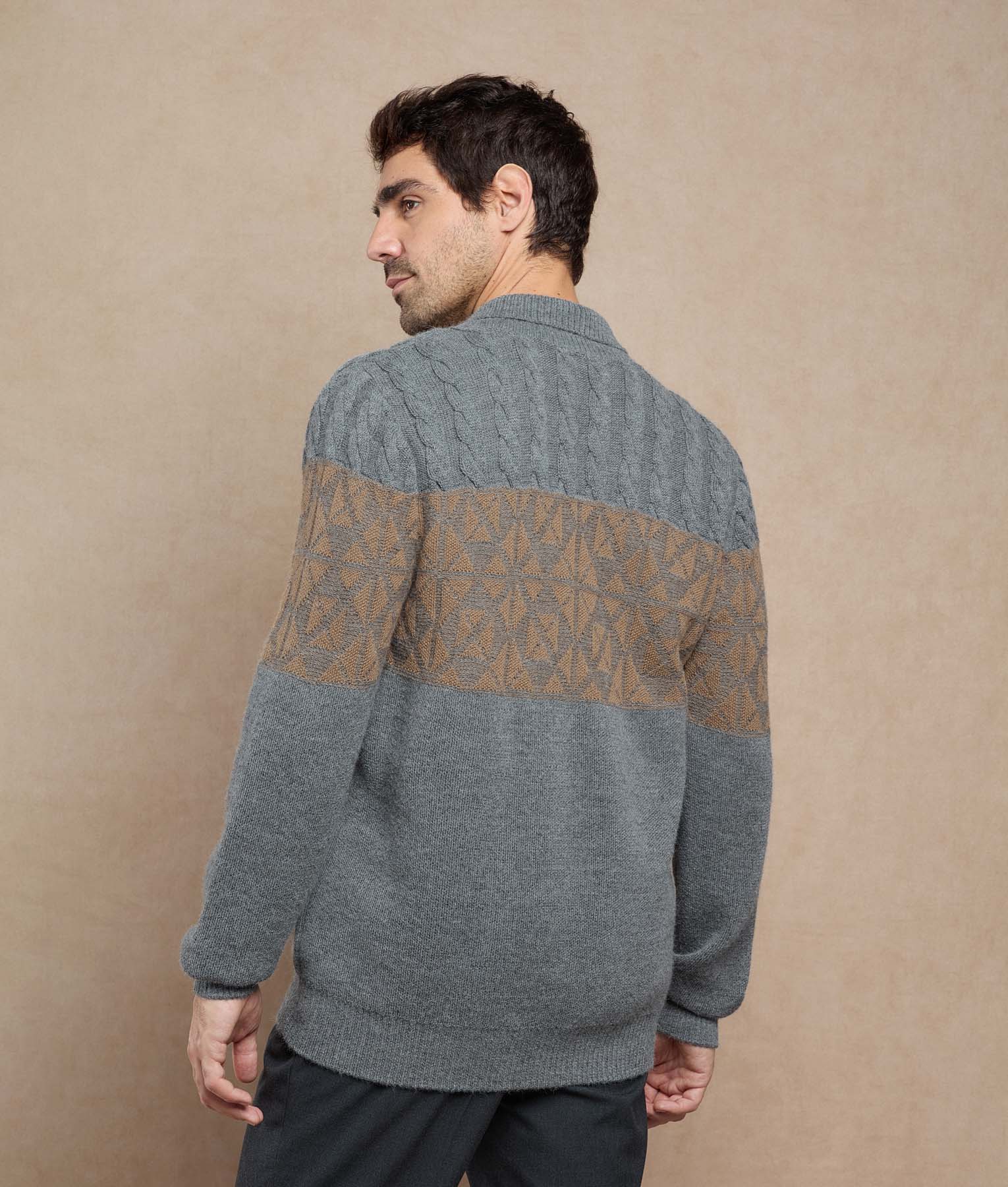 Men Fisherman Cardigan - Image 4