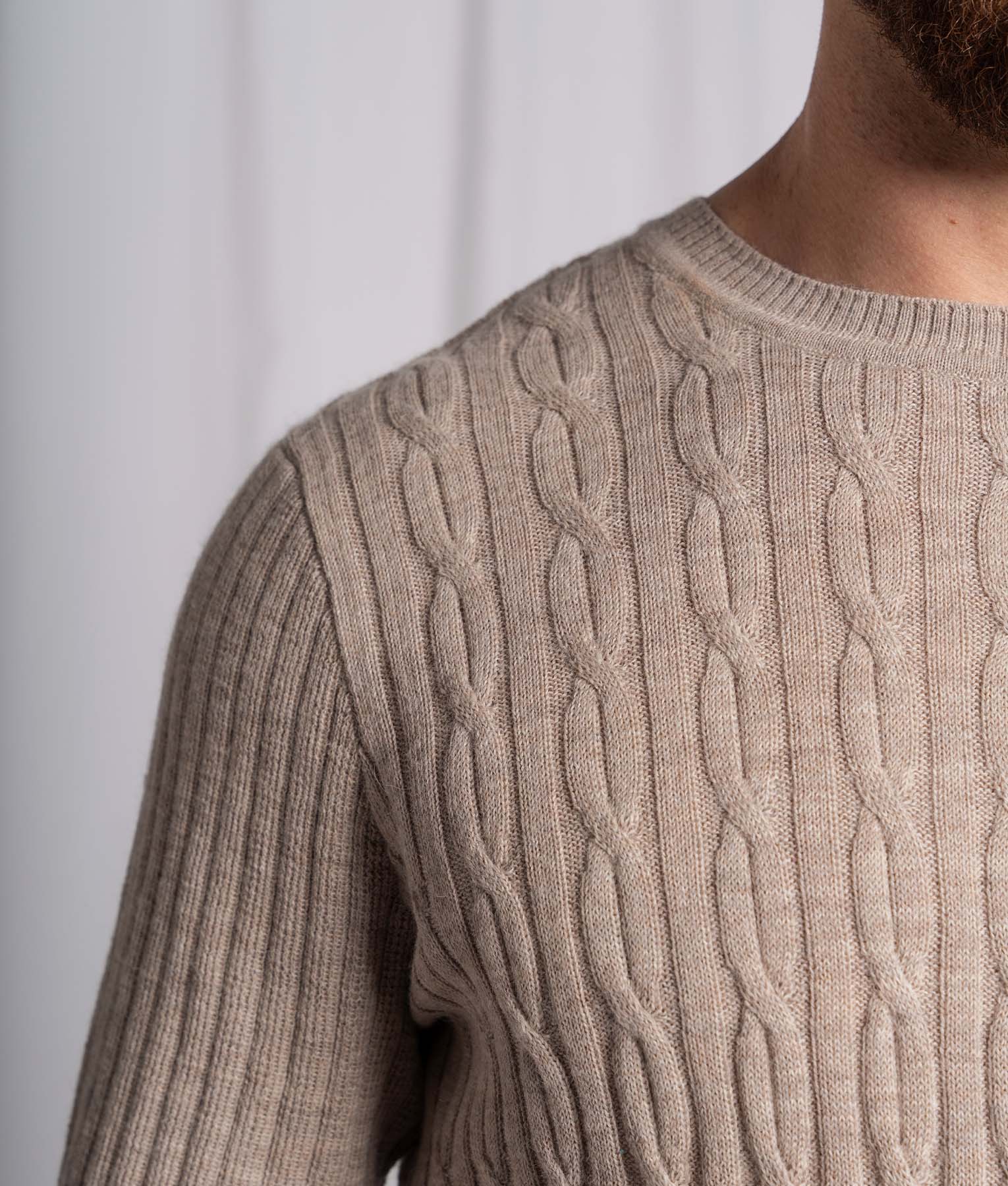 Men's Cable and Jersey Ribbed Sweater - Image 3