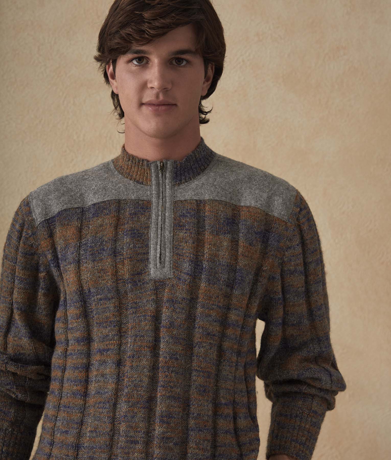 Men's Half-Zipped Ribbed Sweater - Image 4