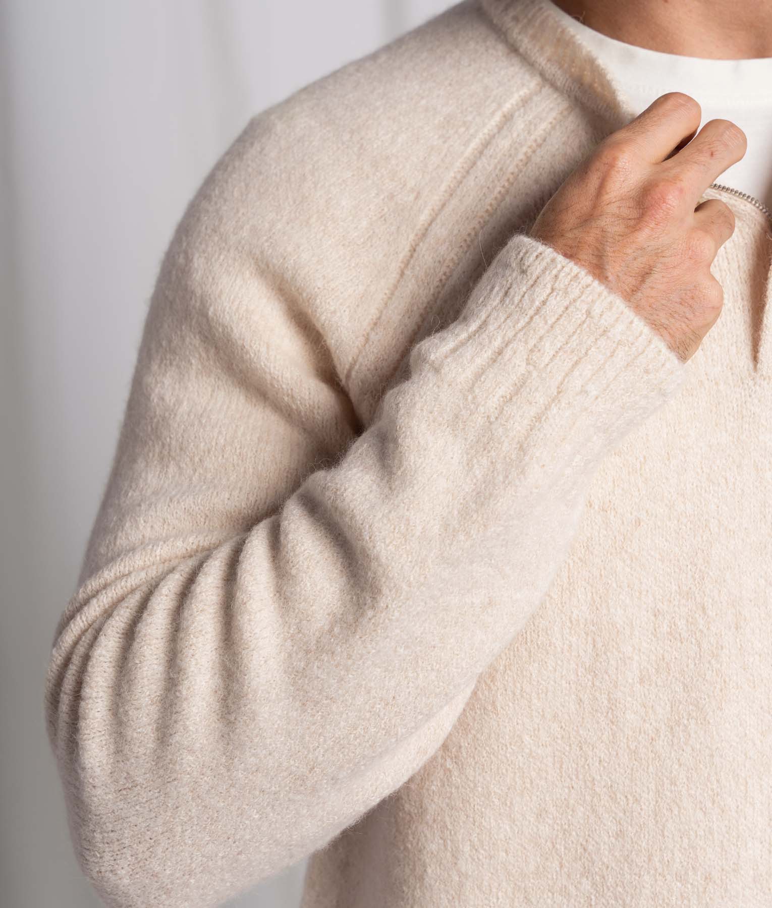 Men's Jersey Raglan Sweater Natural White - Image 3