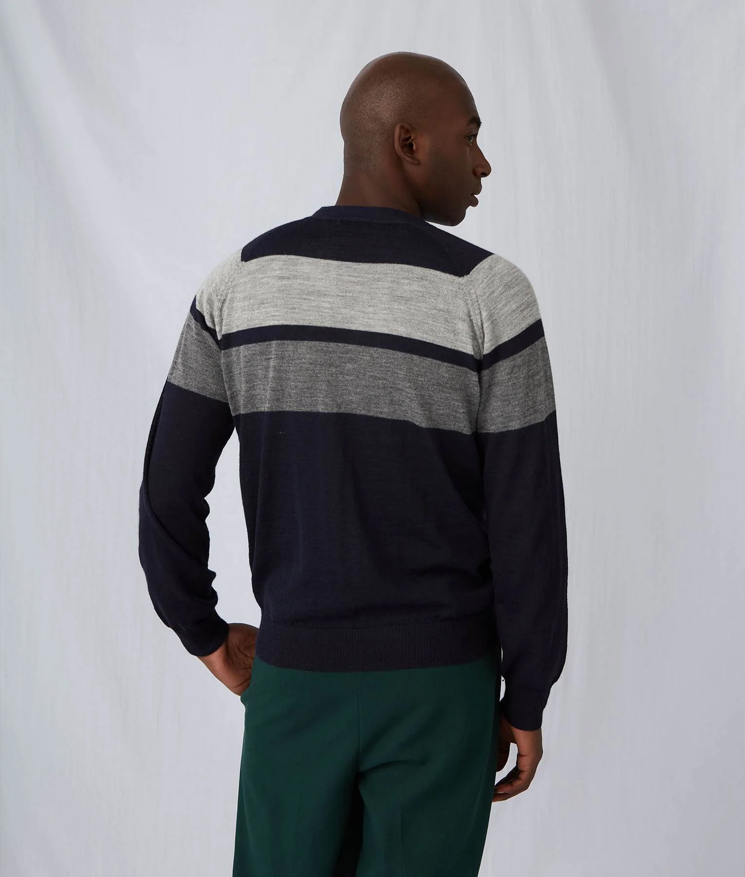 Men's Intarsia V-Neck Cardigan - Image 3