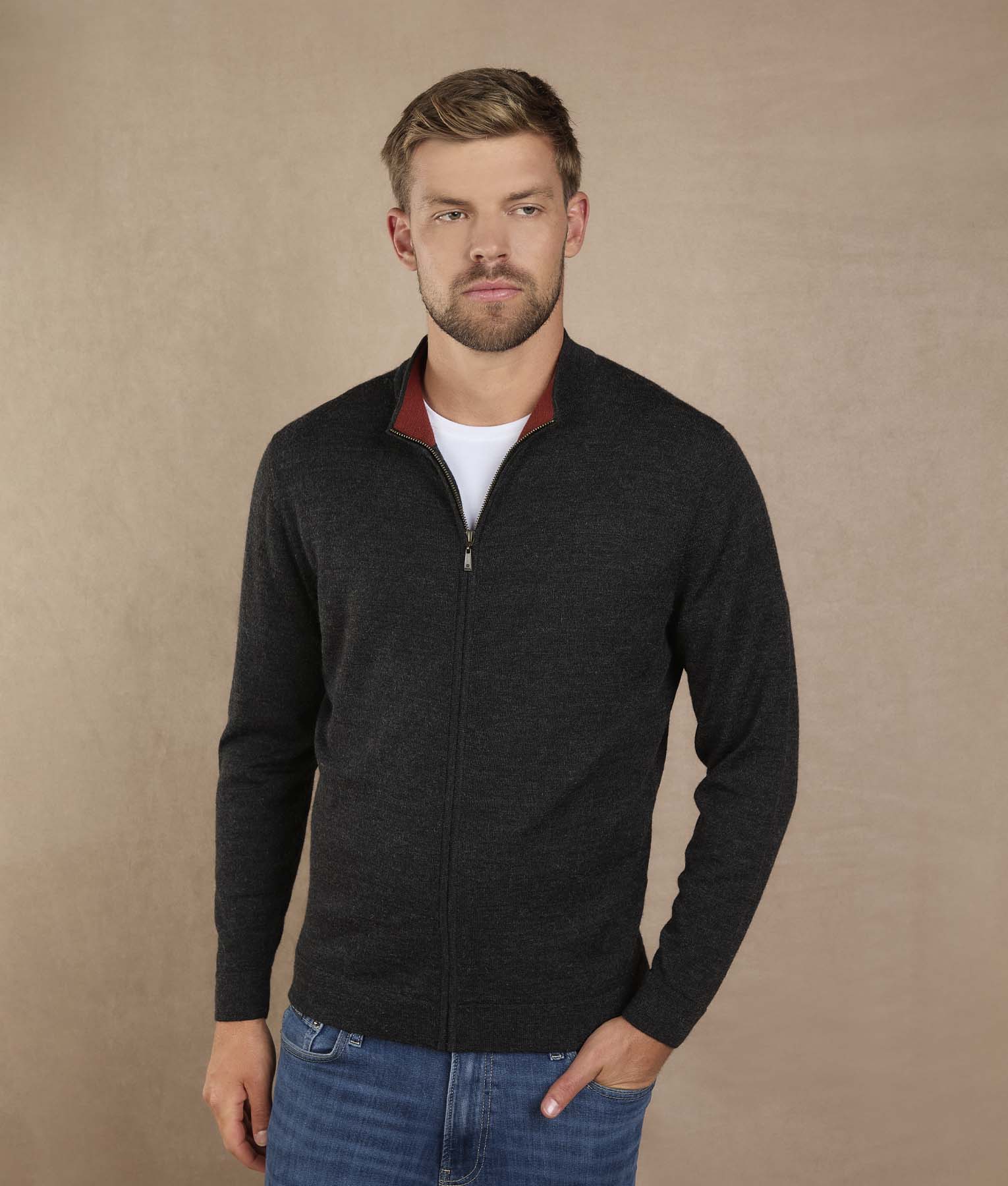 Midnight Black Mock Neck Cardigan