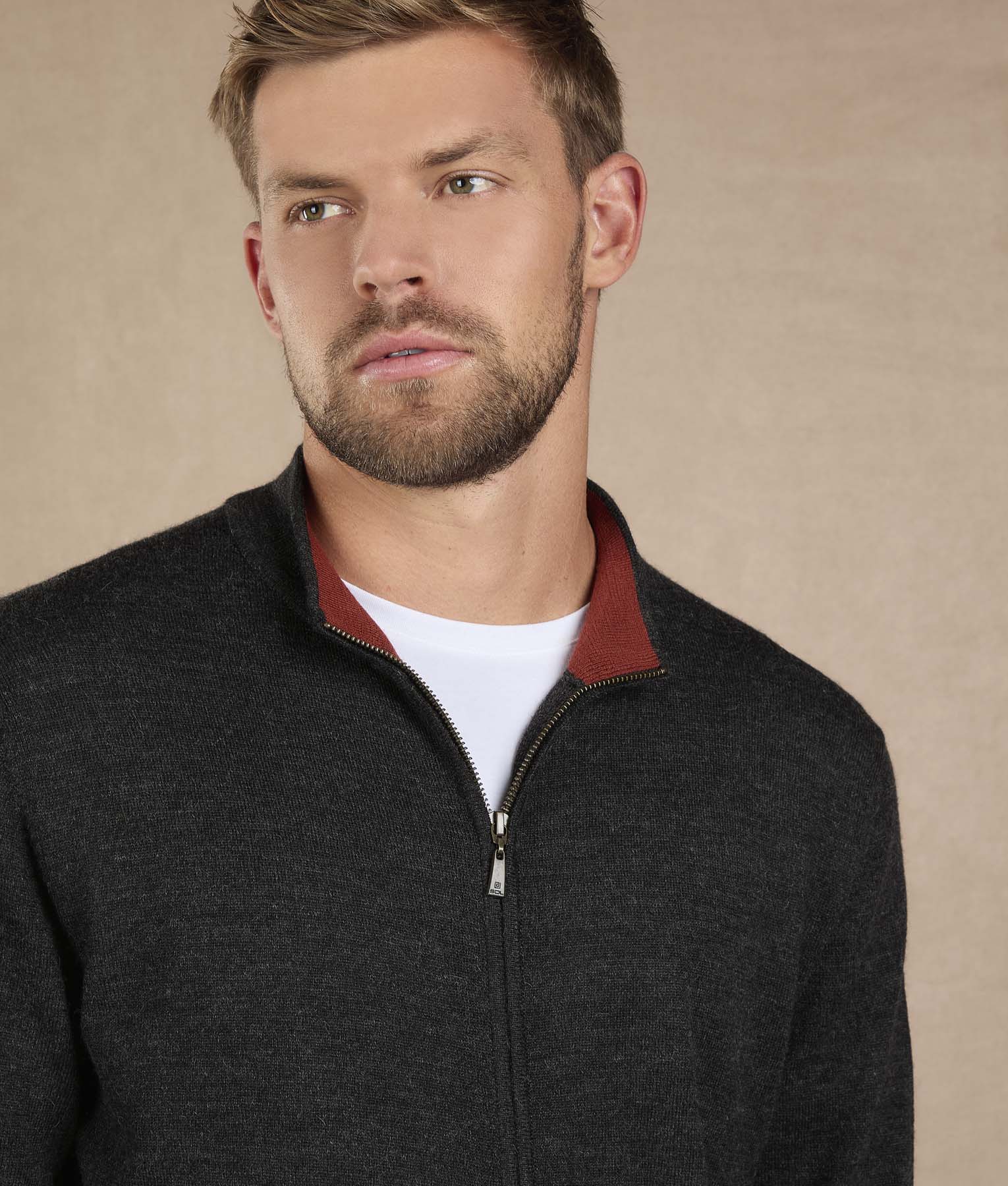 Midnight Black Mock Neck Cardigan - Image 2