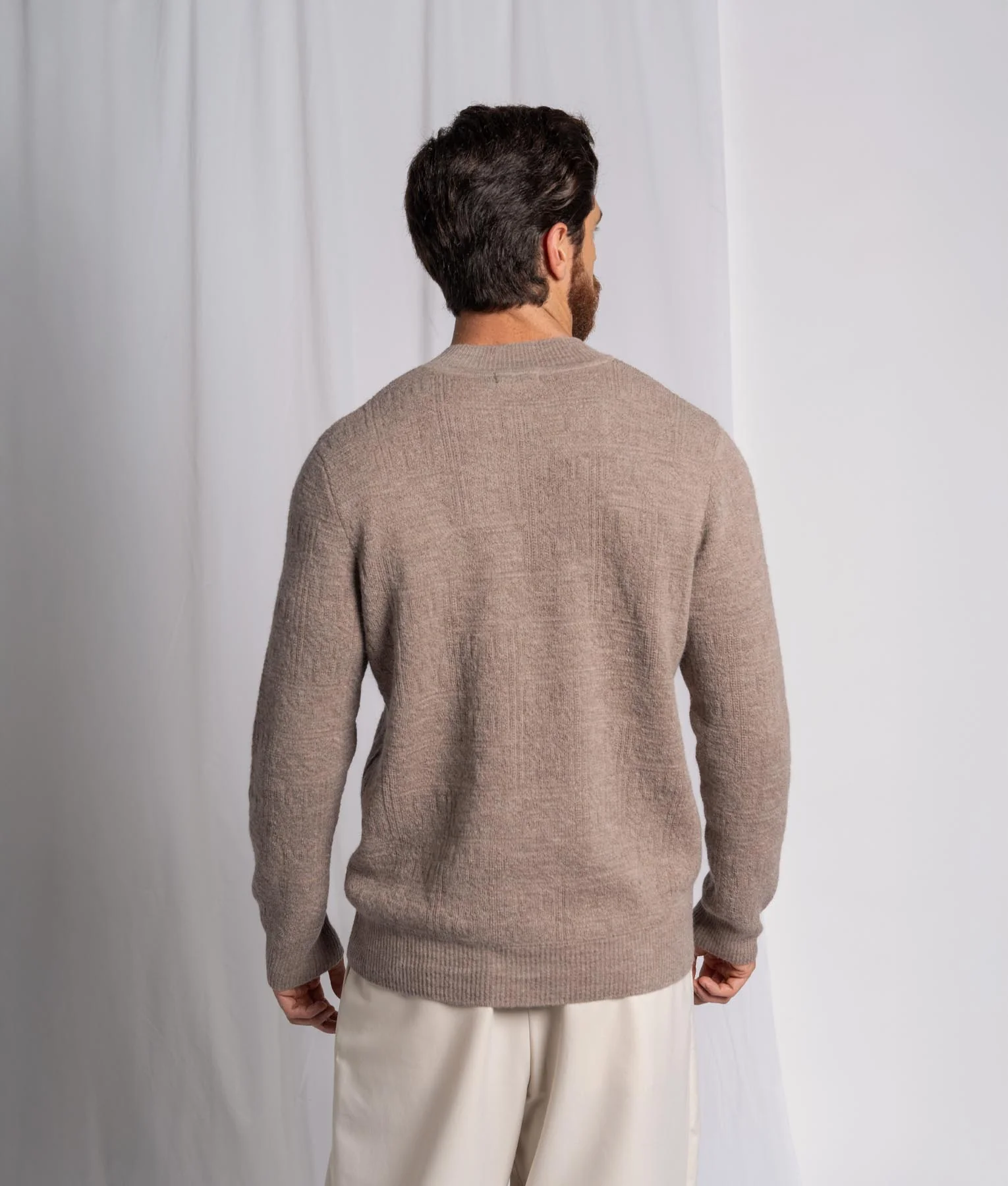 Jacquard High Neck Zipped Sweater - Image 3