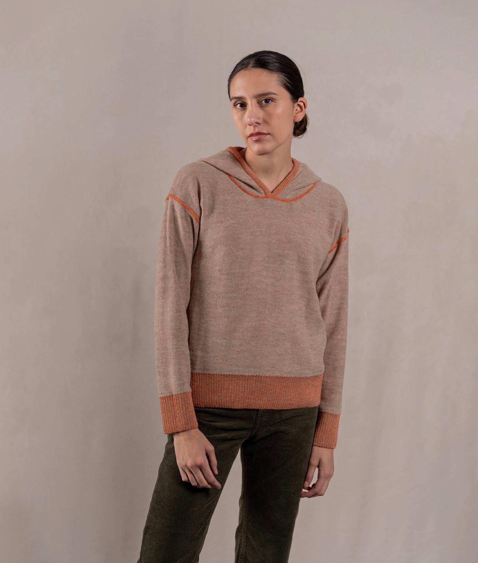 Oversize Sweater - Terracotta Heathered And Sand Beige - Image 2