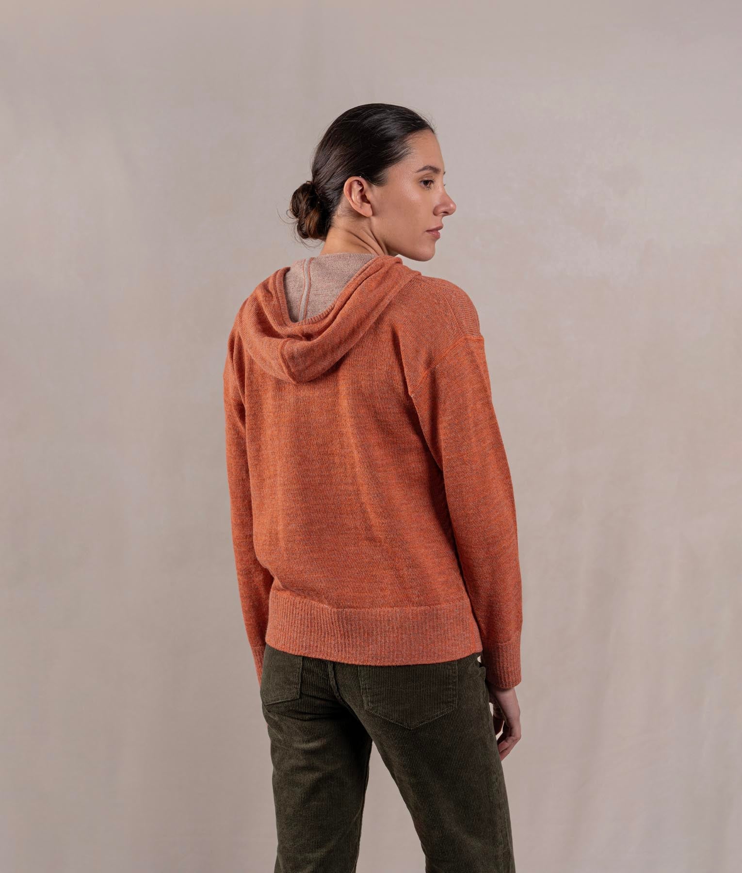 Oversize Sweater - Terracotta Heathered And Sand Beige - Image 5