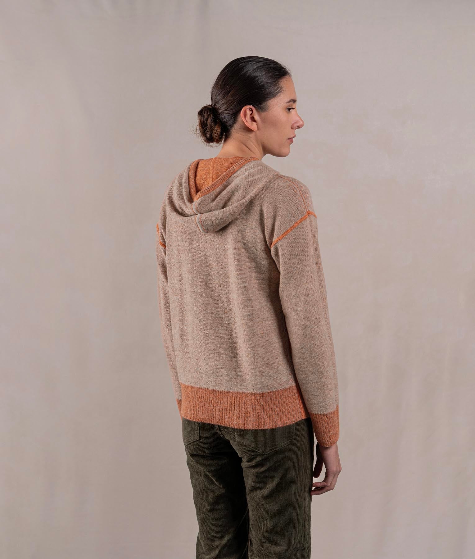 Oversize Sweater - Terracotta Heathered And Sand Beige - Image 6
