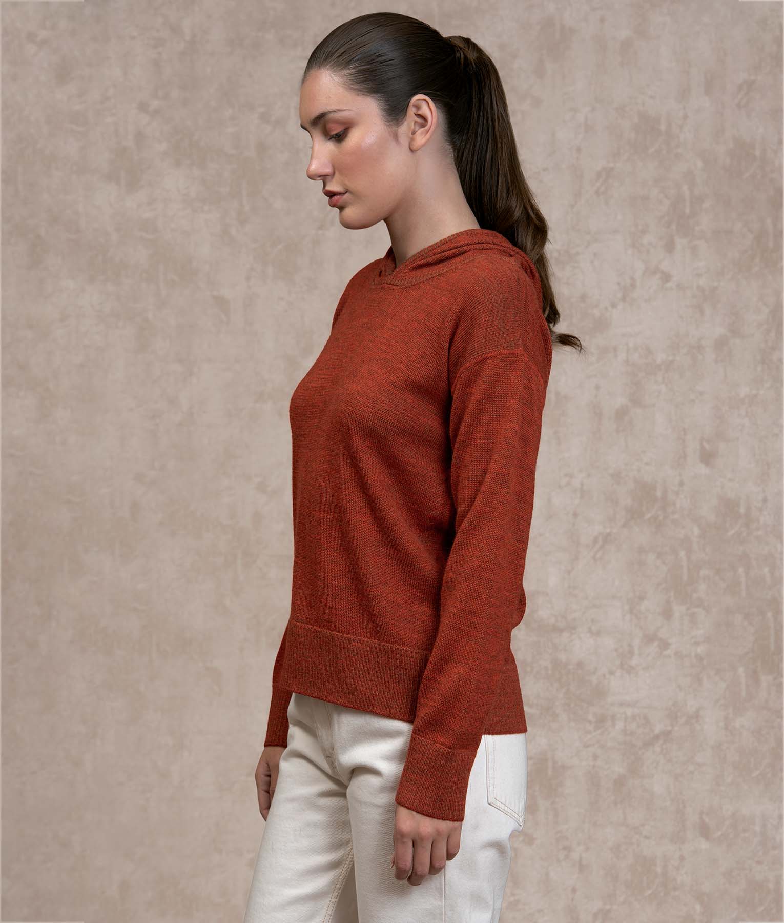 Oversize Sweater - Mocha And Bossa Nova Bisque - Image 4