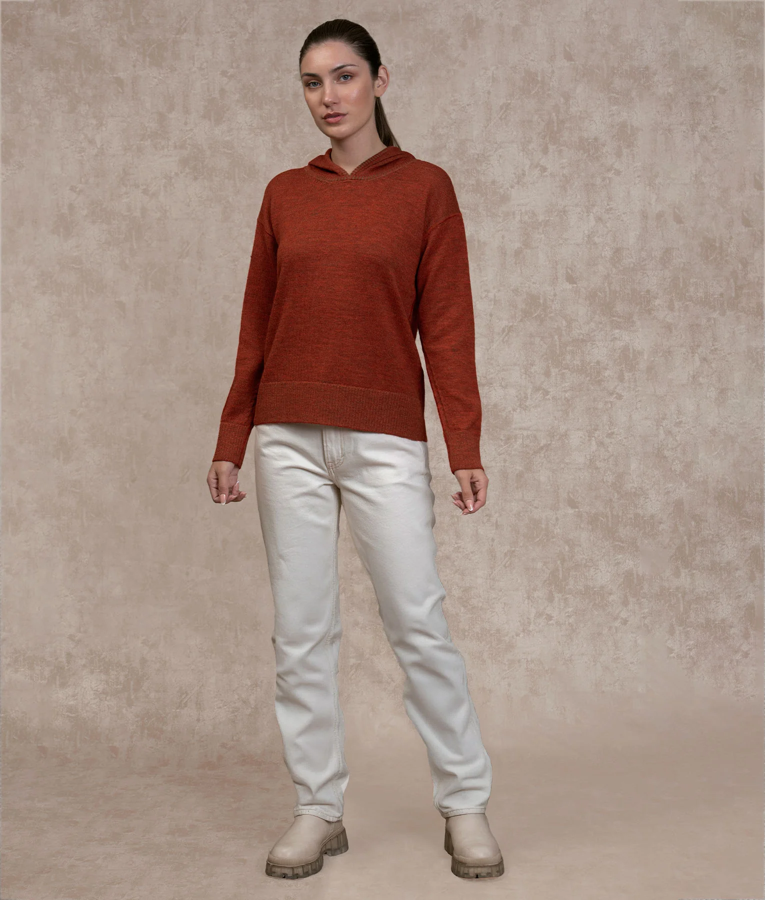 Oversize Sweater - Mocha And Bossa Nova Bisque - Image 5